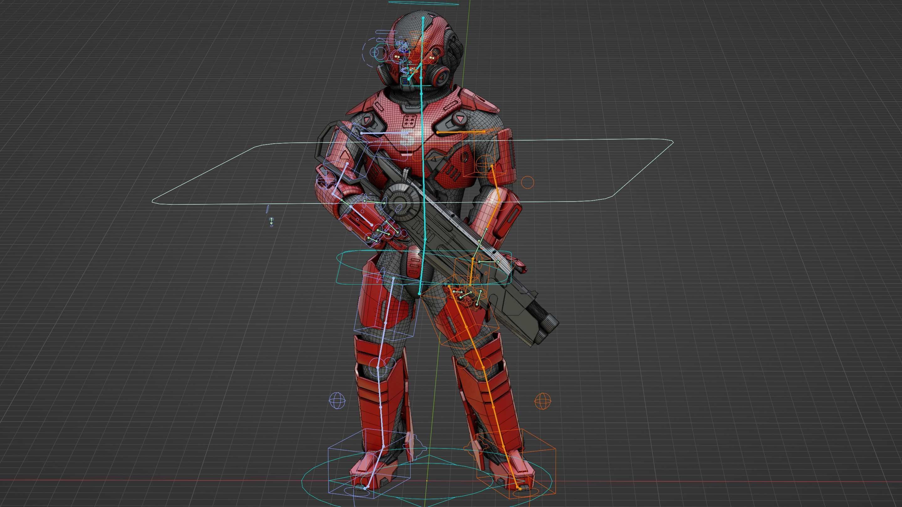 CYBORG SOLDIER RX-50 Rigged for Unreal Engine - Unity - MIXAMO  3D model_37