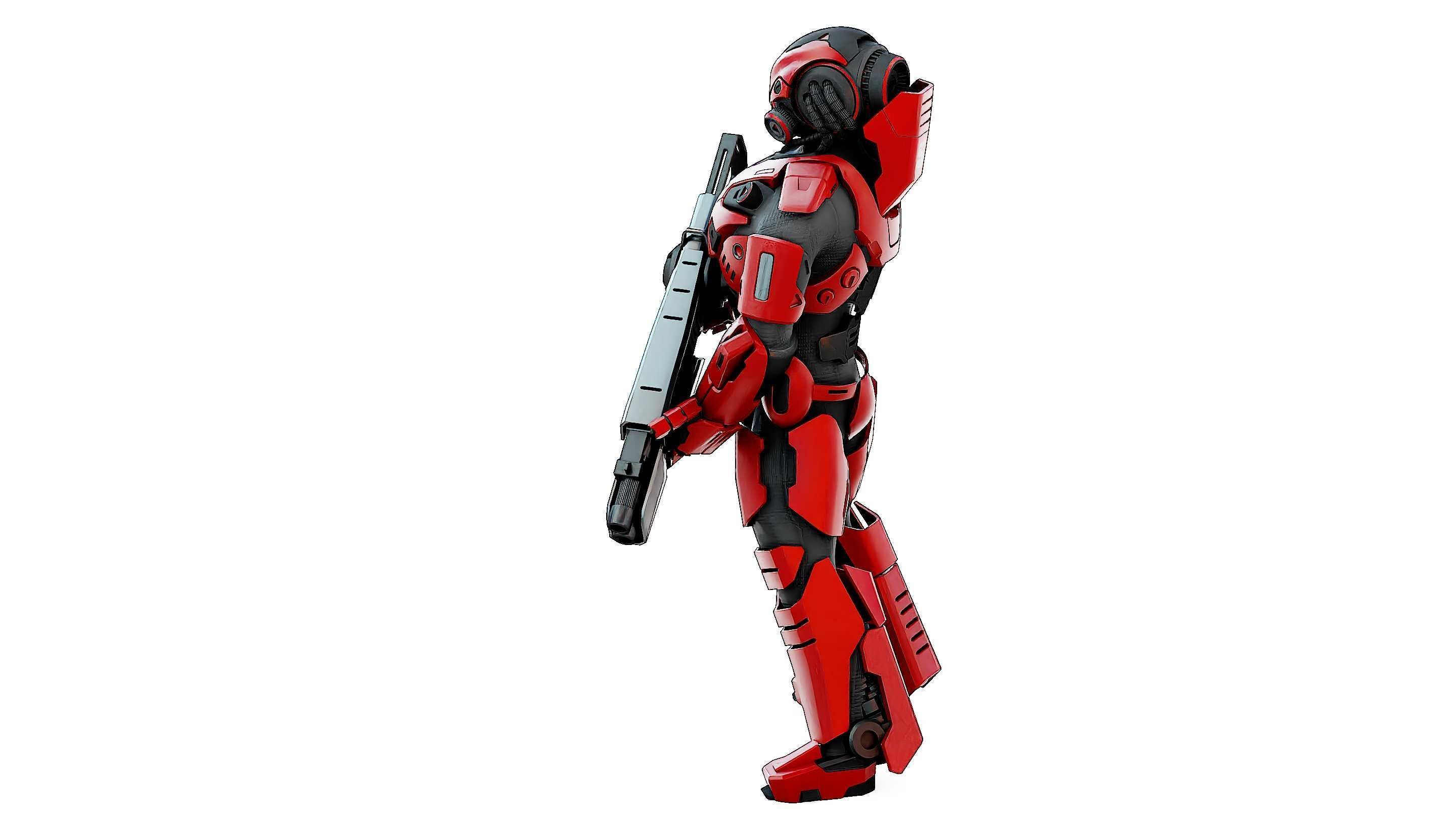 CYBORG SOLDIER RX-50 Rigged for Unreal Engine - Unity - MIXAMO  3D model_15