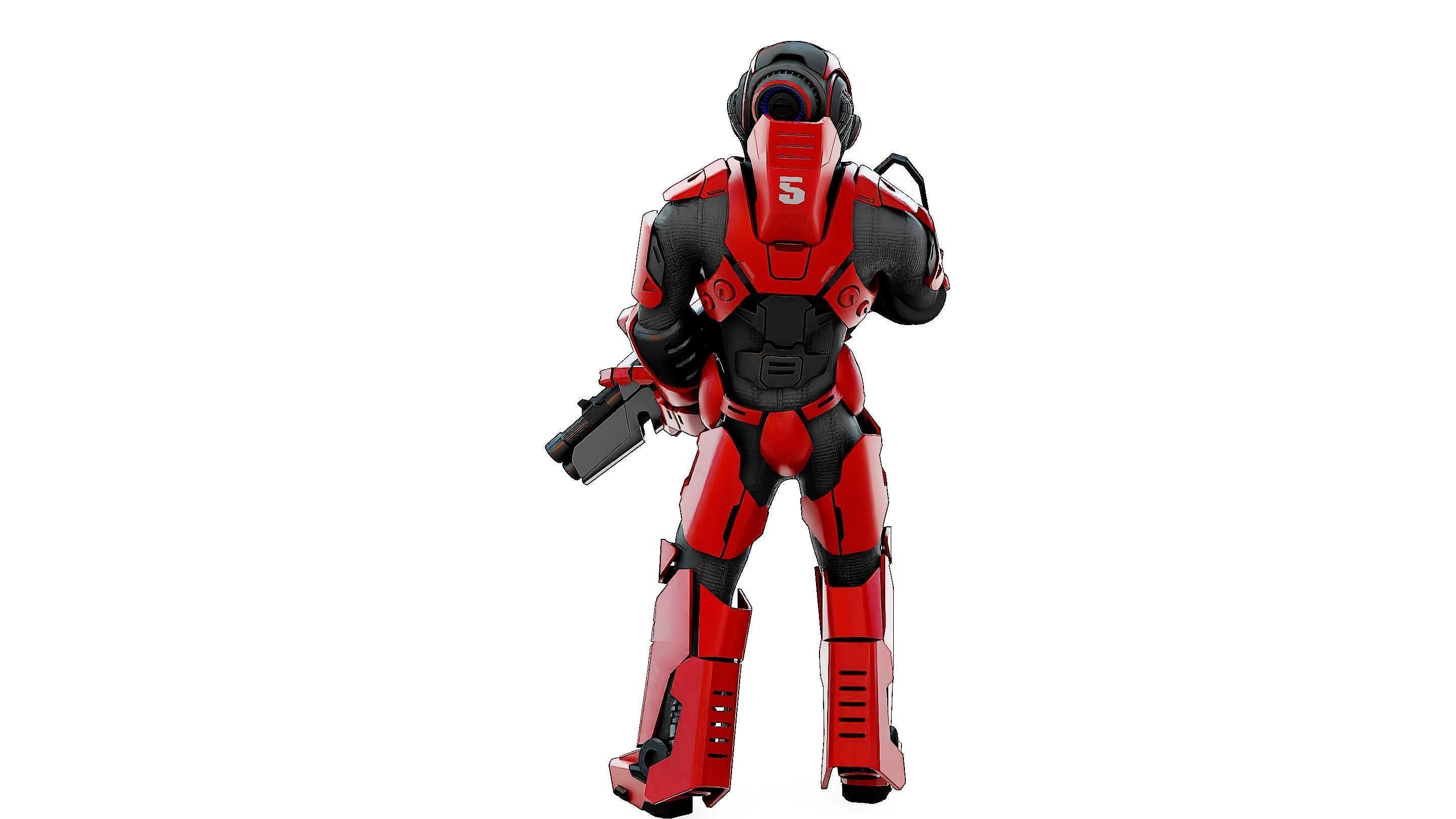 CYBORG SOLDIER RX-50 Rigged for Unreal Engine - Unity - MIXAMO  3D model_11