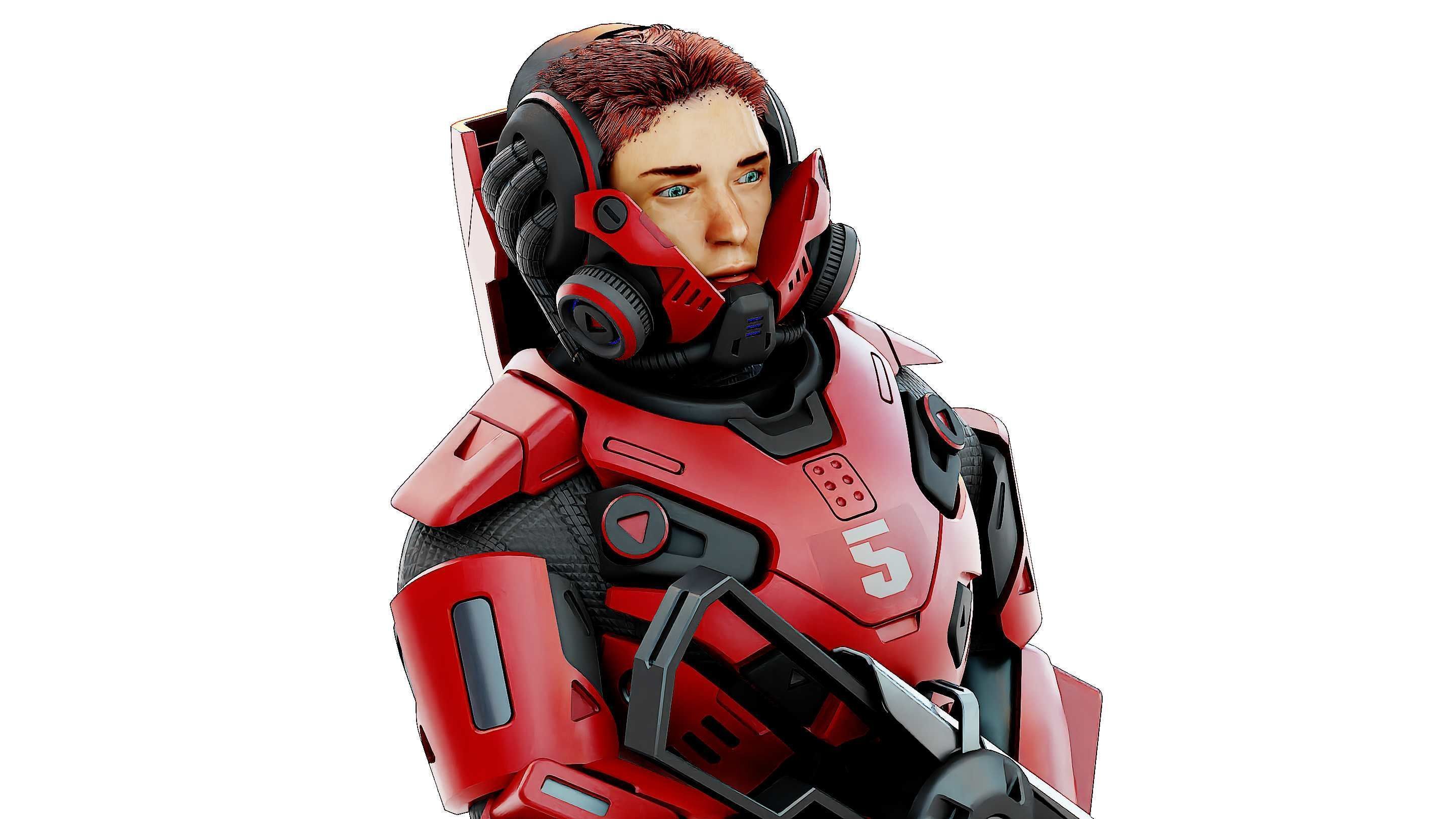 CYBORG SOLDIER RX-50 Rigged for Unreal Engine - Unity - MIXAMO  3D model_23