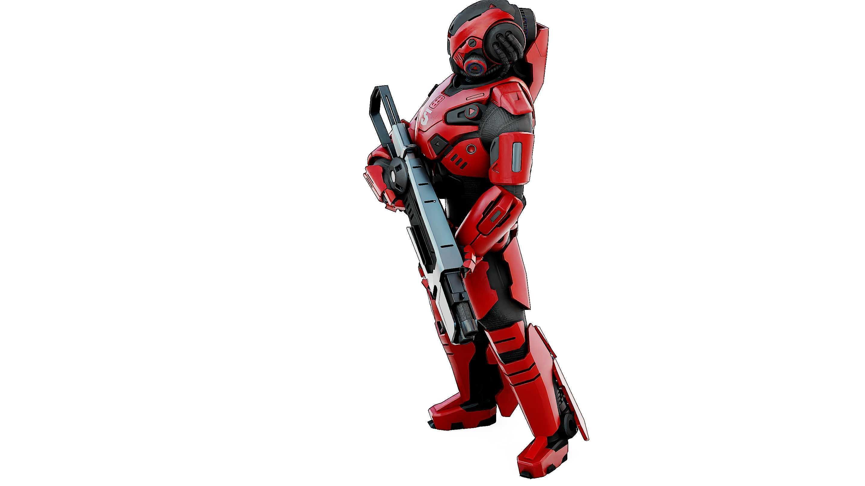 CYBORG SOLDIER RX-50 Rigged for Unreal Engine - Unity - MIXAMO  3D model_17