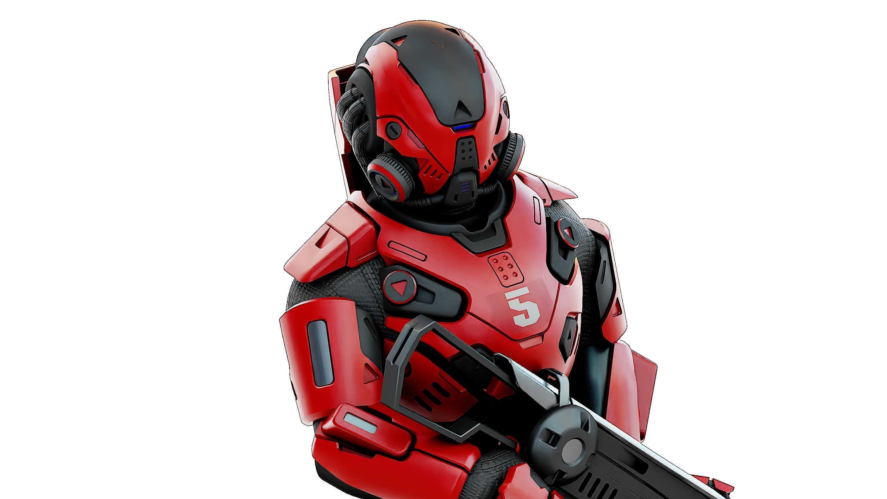 CYBORG SOLDIER RX-50 Rigged for Unreal Engine - Unity - MIXAMO  3D model_22