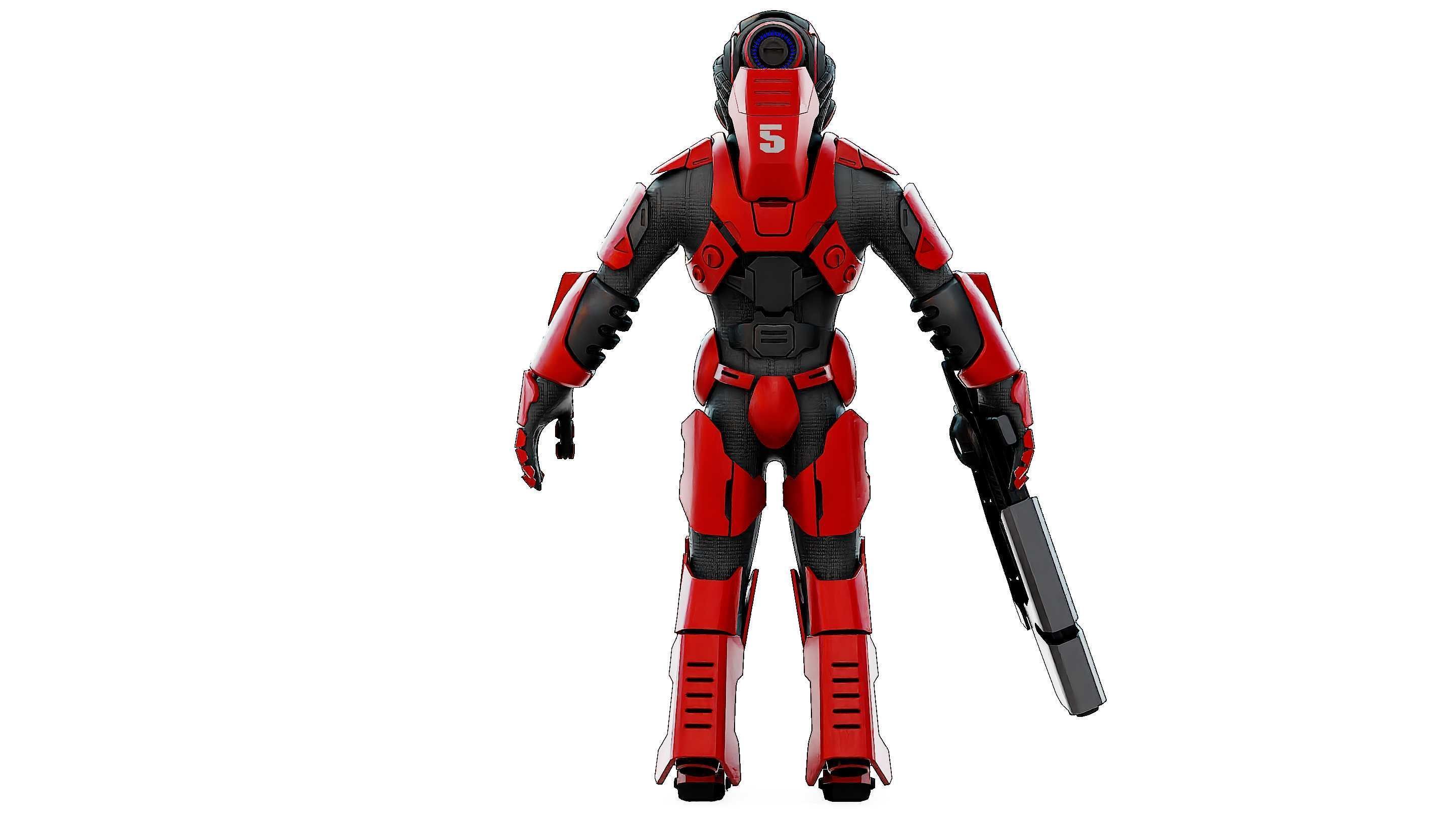 CYBORG SOLDIER RX-50 Rigged for Unreal Engine - Unity - MIXAMO  3D model_31