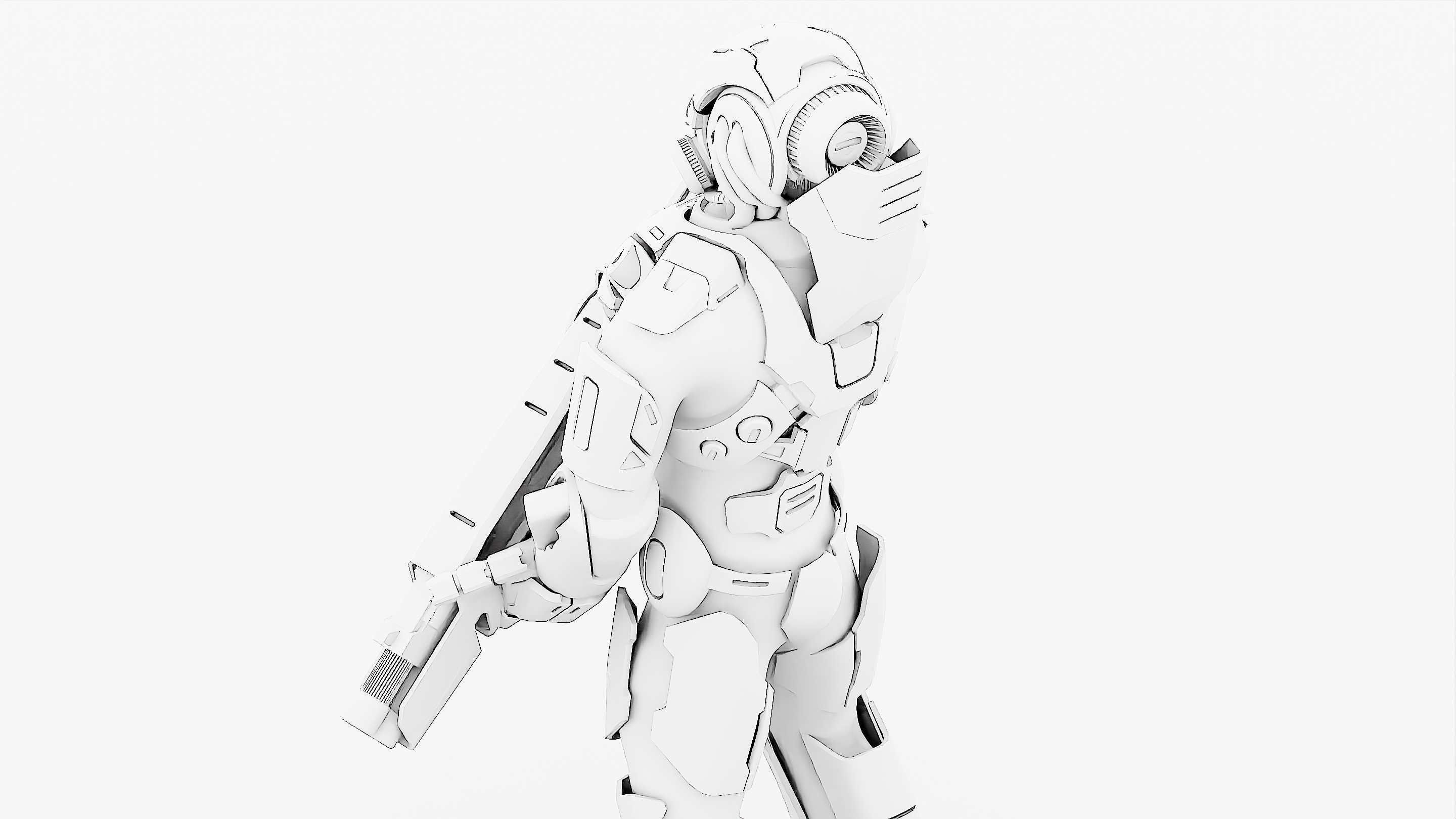 CYBORG SOLDIER RX-50 Rigged for Unreal Engine - Unity - MIXAMO  3D model_36