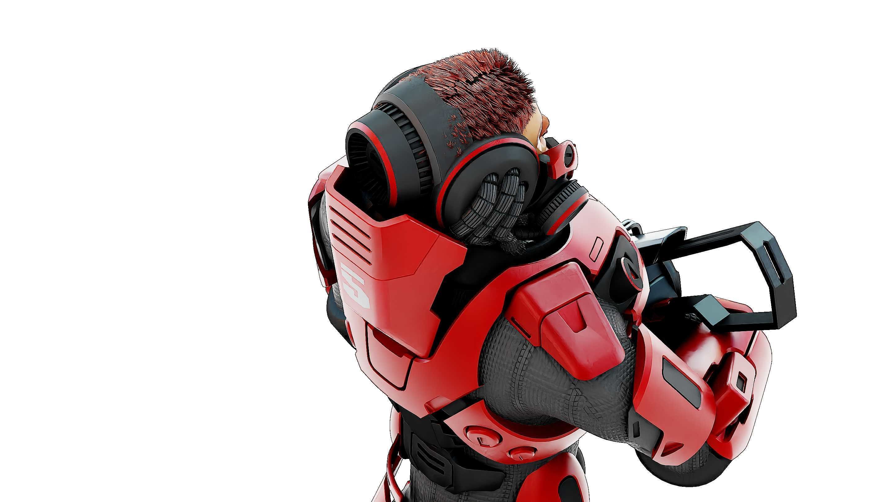 CYBORG SOLDIER RX-50 Rigged for Unreal Engine - Unity - MIXAMO  3D model_24