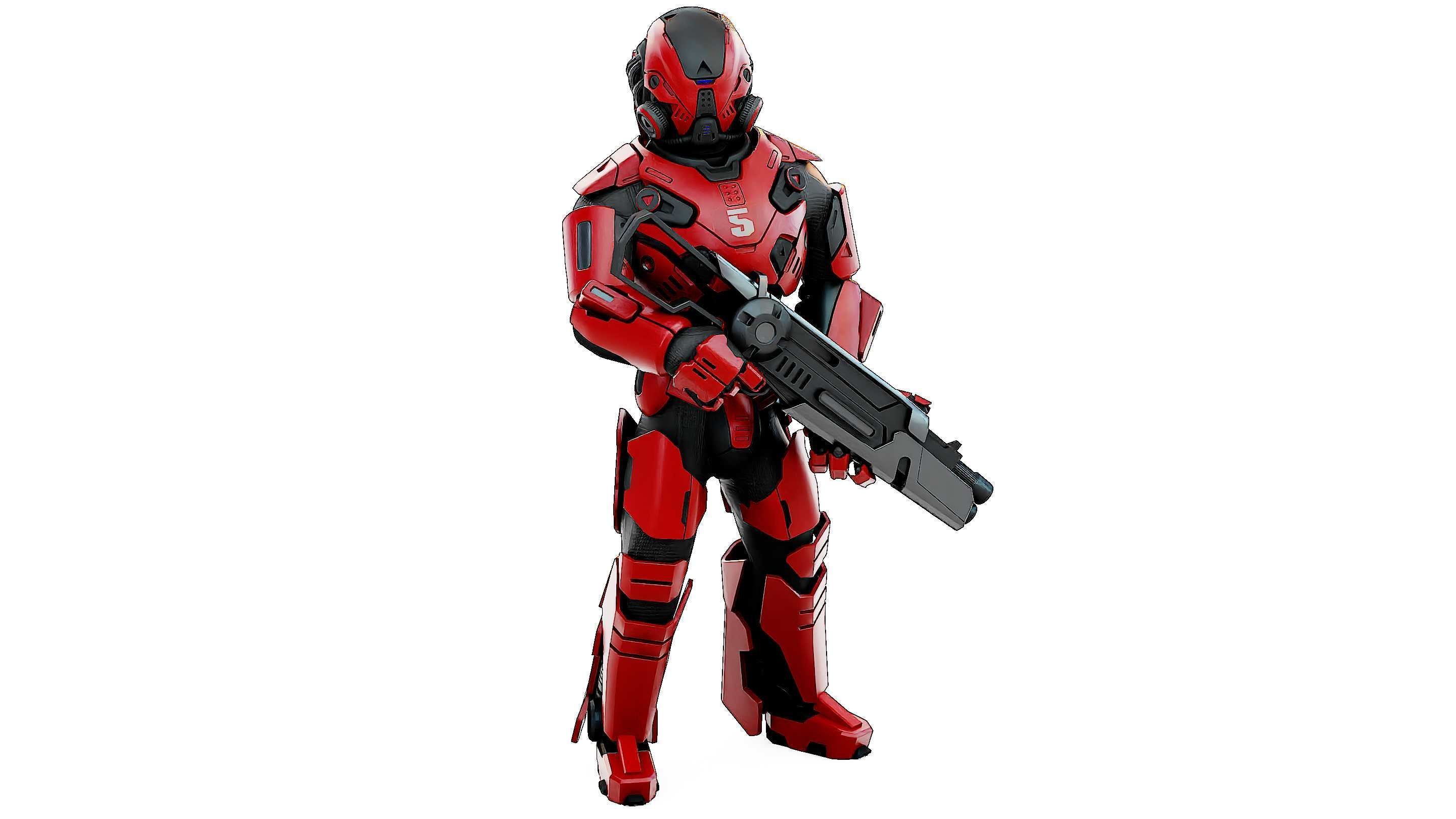 CYBORG SOLDIER RX-50 Rigged for Unreal Engine - Unity - MIXAMO  3D model_3