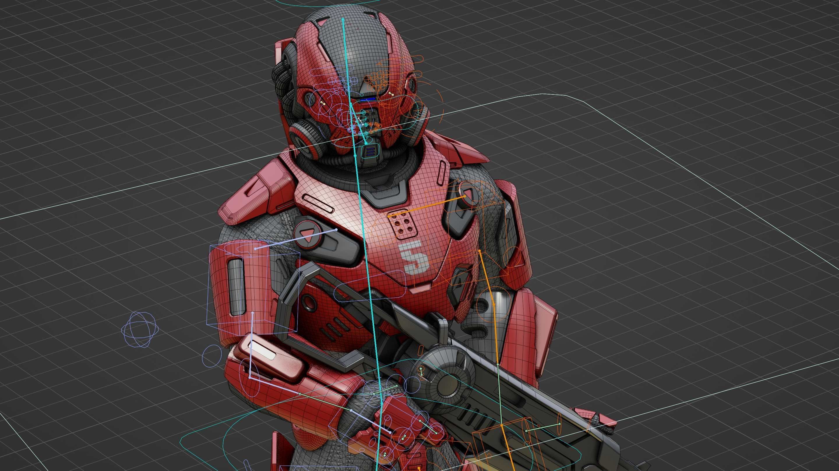 CYBORG SOLDIER RX-50 Rigged for Unreal Engine - Unity - MIXAMO  3D model_39