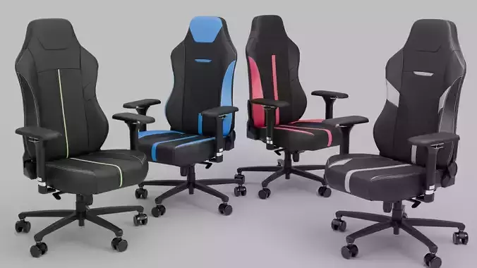 3d Gaming Chair Set Realistic PBR GLB FBX OBJ mlt