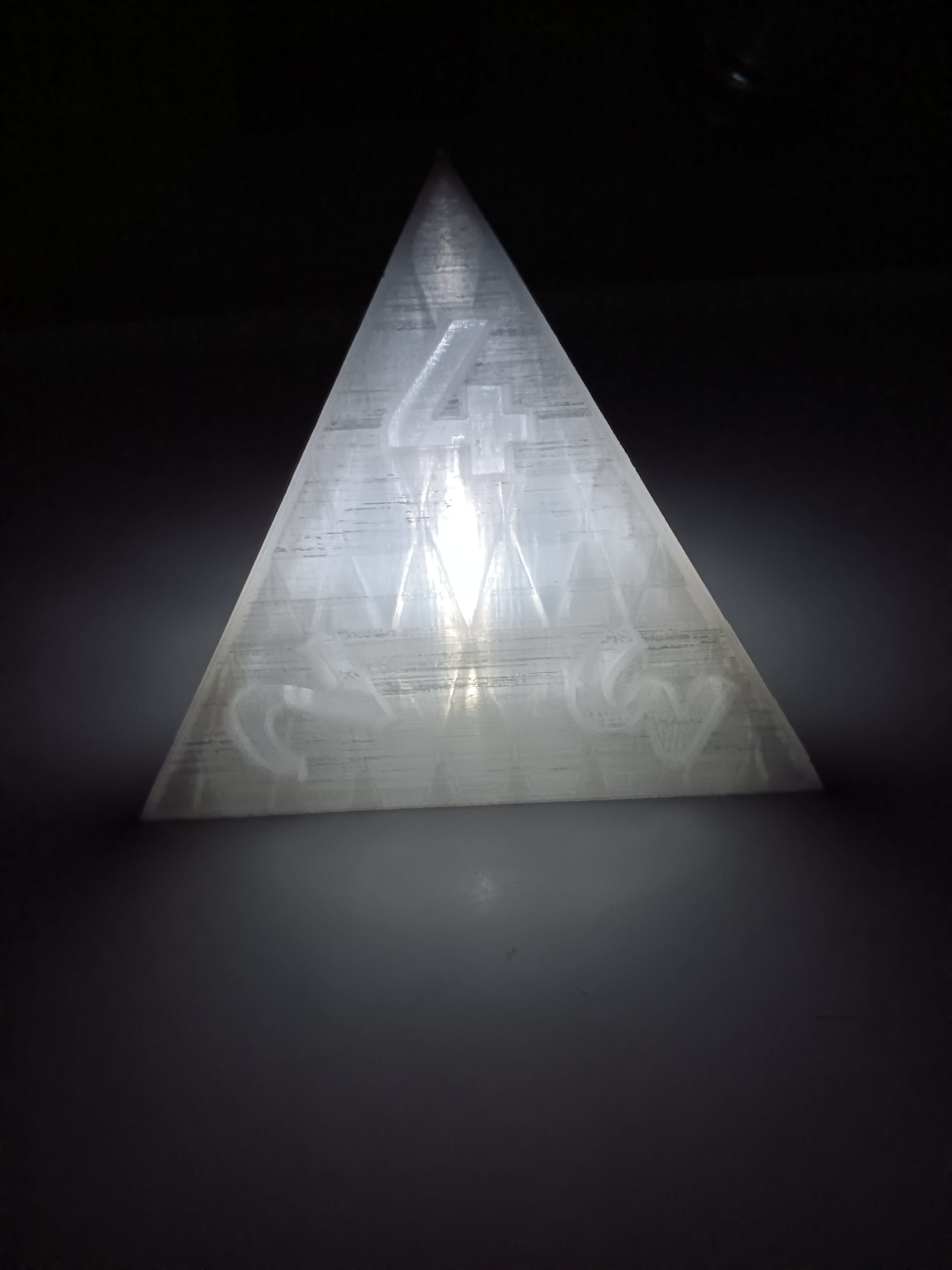 D4 four sided dice nightlight - lamp 3D print model_1