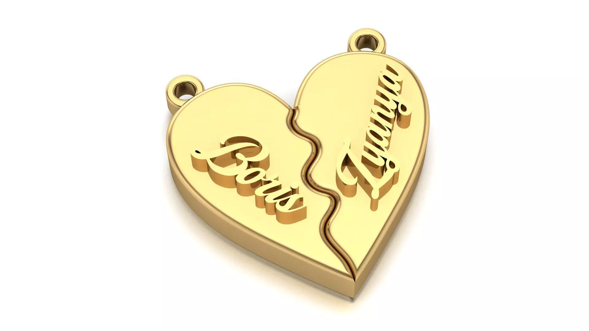 Heart pendant 3D print model_0