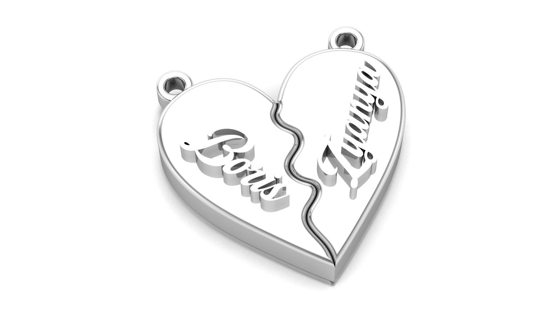 Heart pendant 3D print model_2