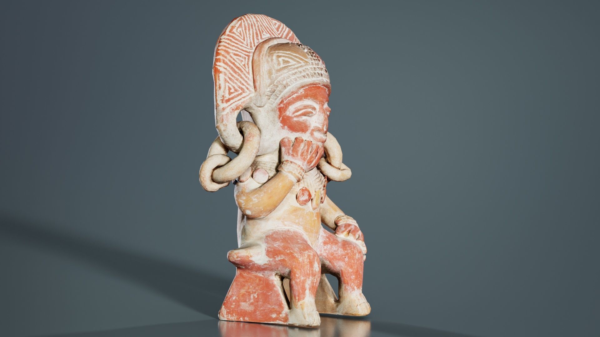 Aztec Statue Low-poly 3D model_4