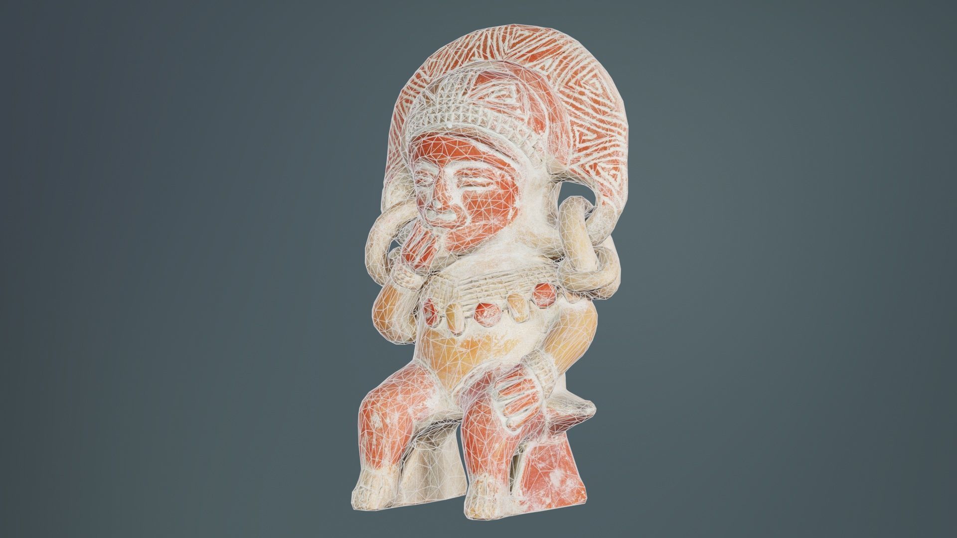 Aztec Statue Low-poly 3D model_9