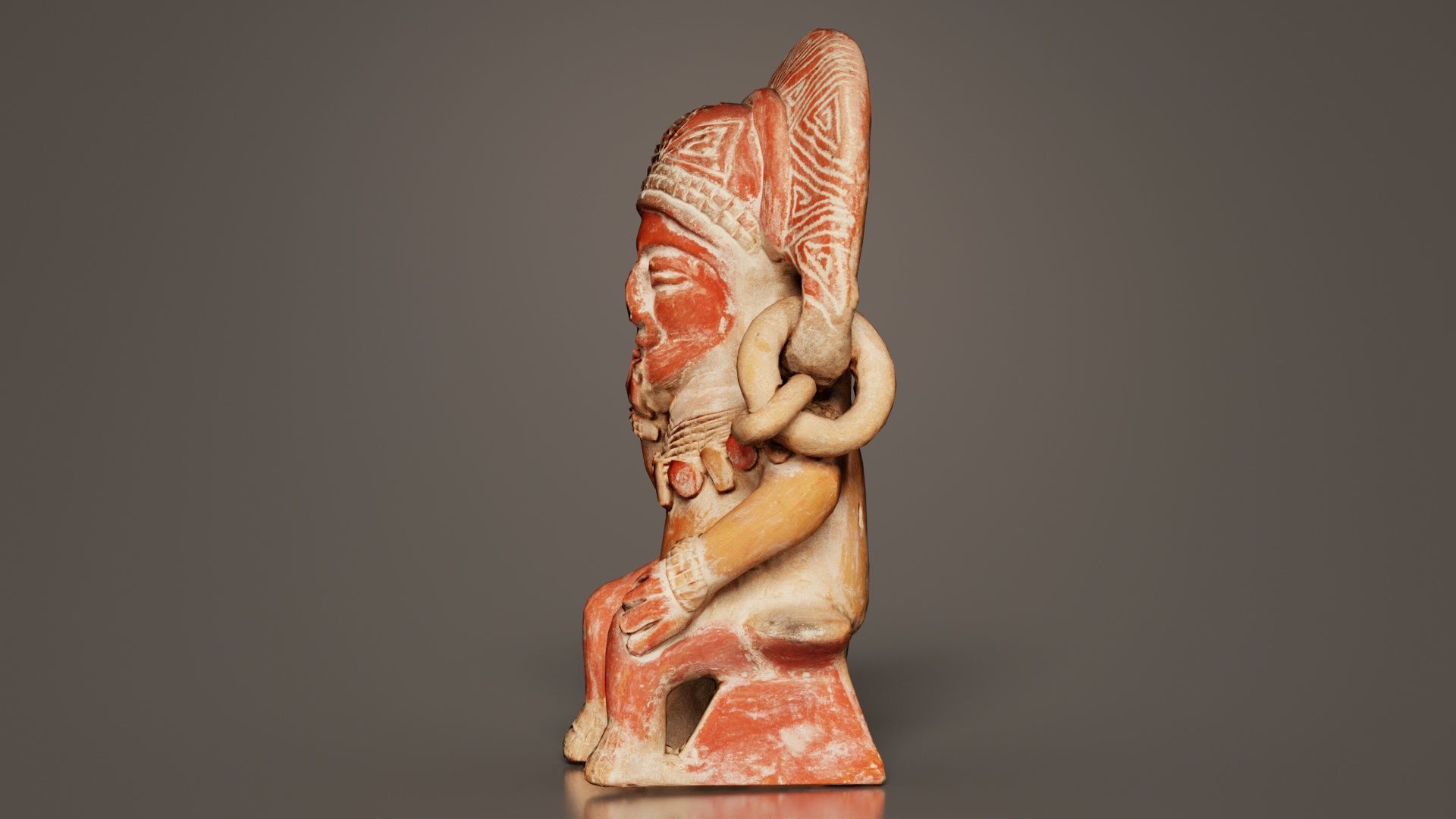 Aztec Statue Low-poly 3D model_7