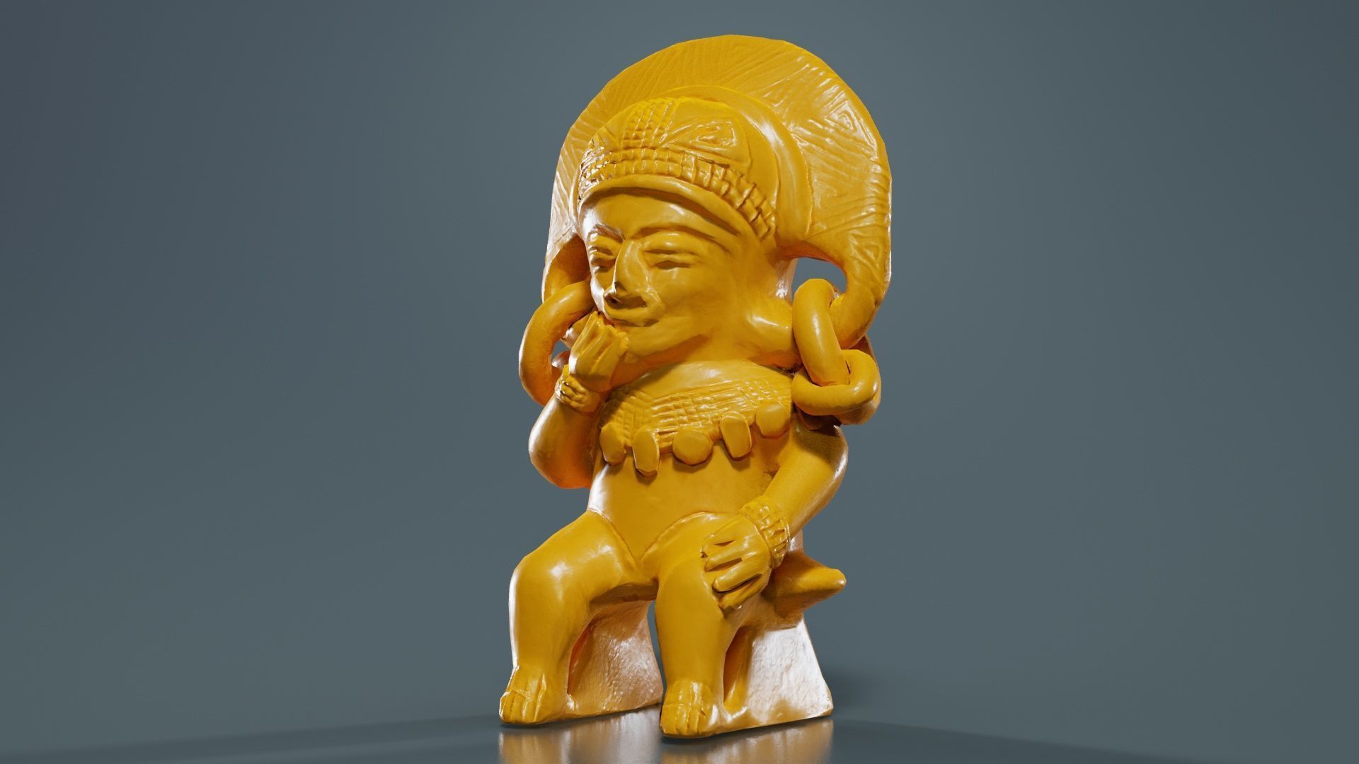 Aztec Statue Low-poly 3D model_12