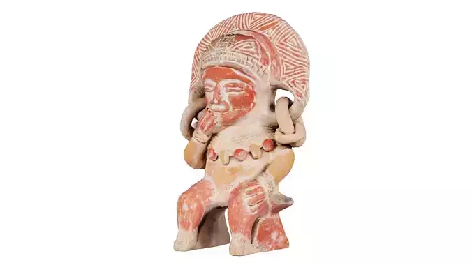Aztec Statue Low-poly 3D model