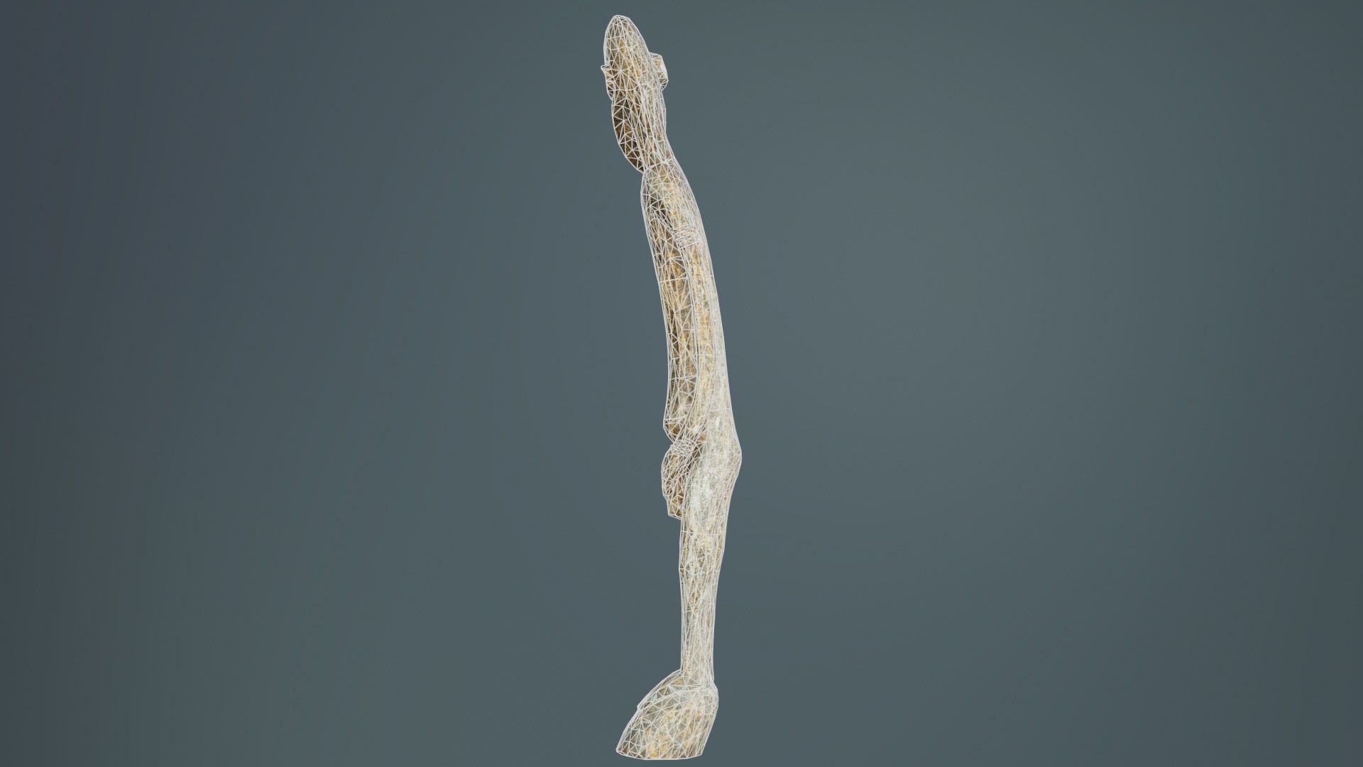 Big Boy Tall Wooden Statue Carved Low-poly 3D model_10