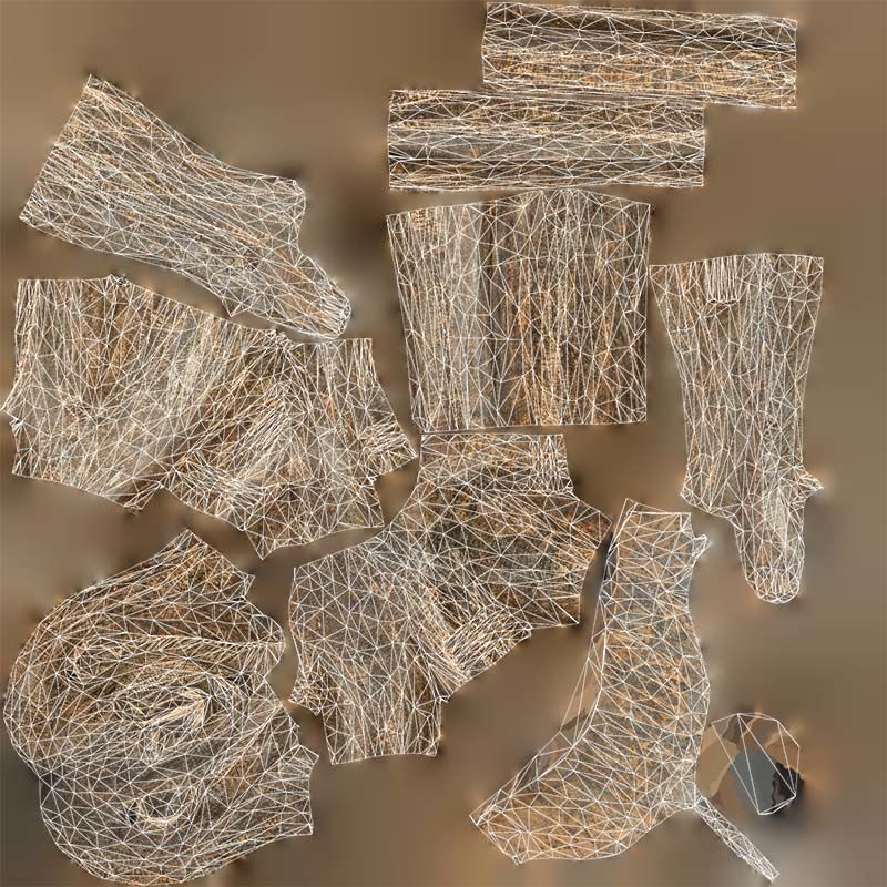 Big Boy Tall Wooden Statue Carved Low-poly 3D model_14