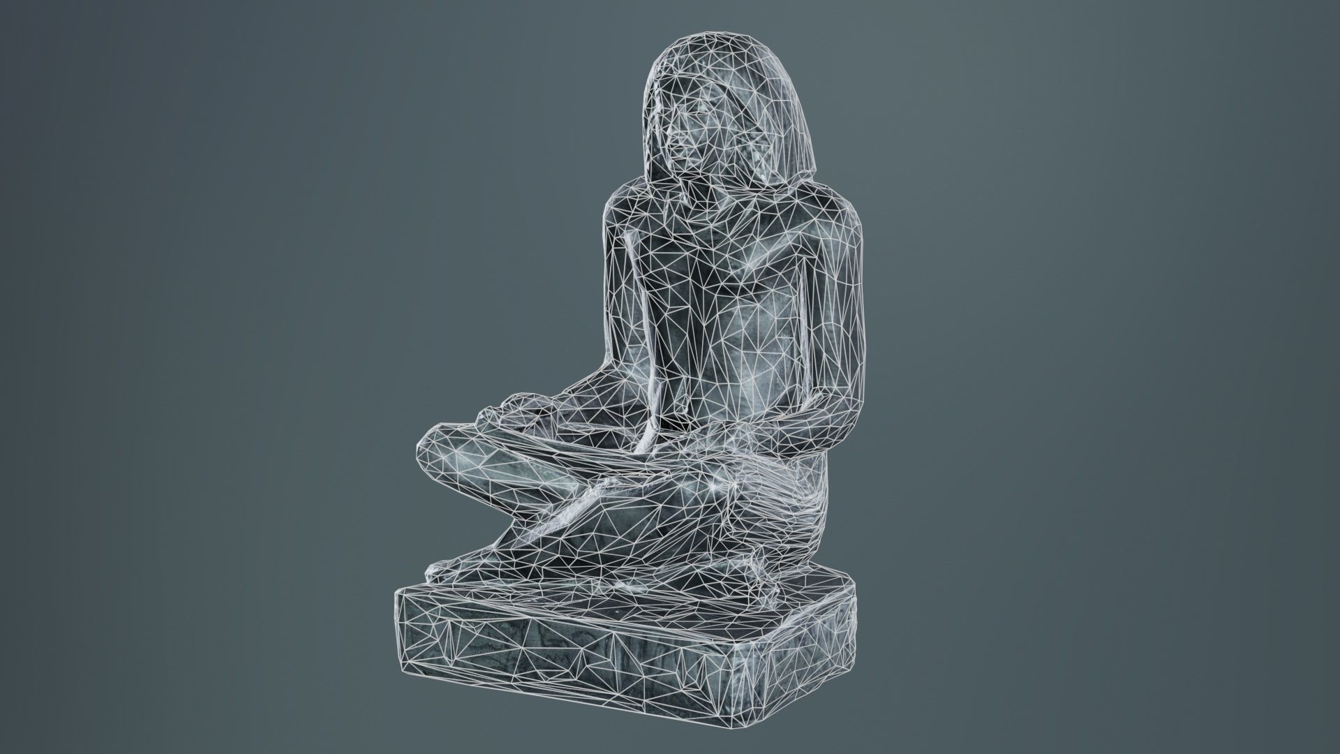 Egyptian Writer Low-poly 3D model_9