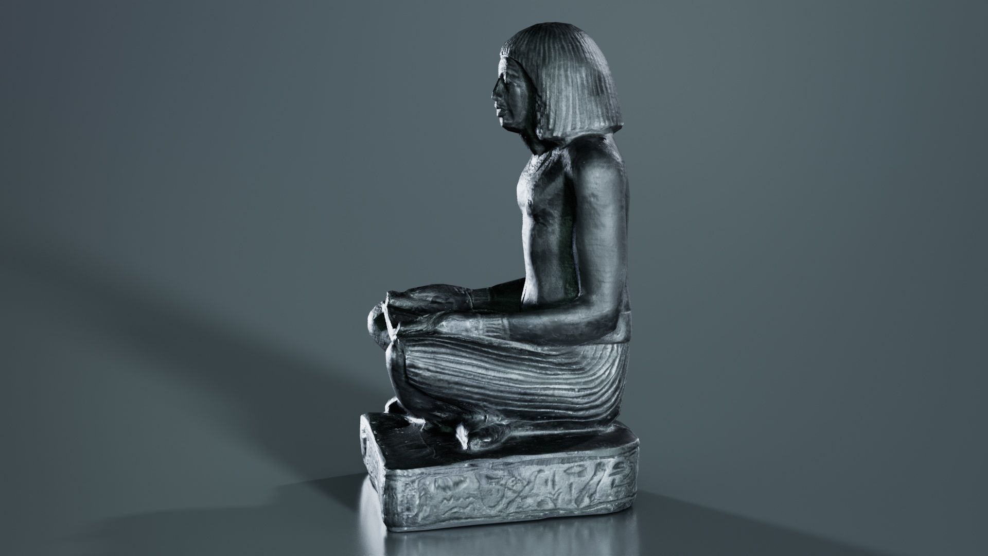 Egyptian Writer Low-poly 3D model_3