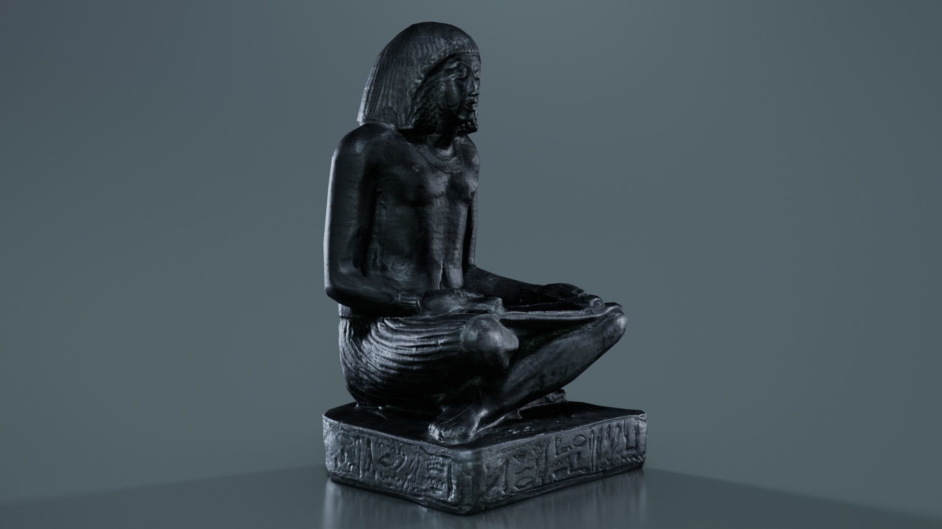 Egyptian Writer Low-poly 3D model_8