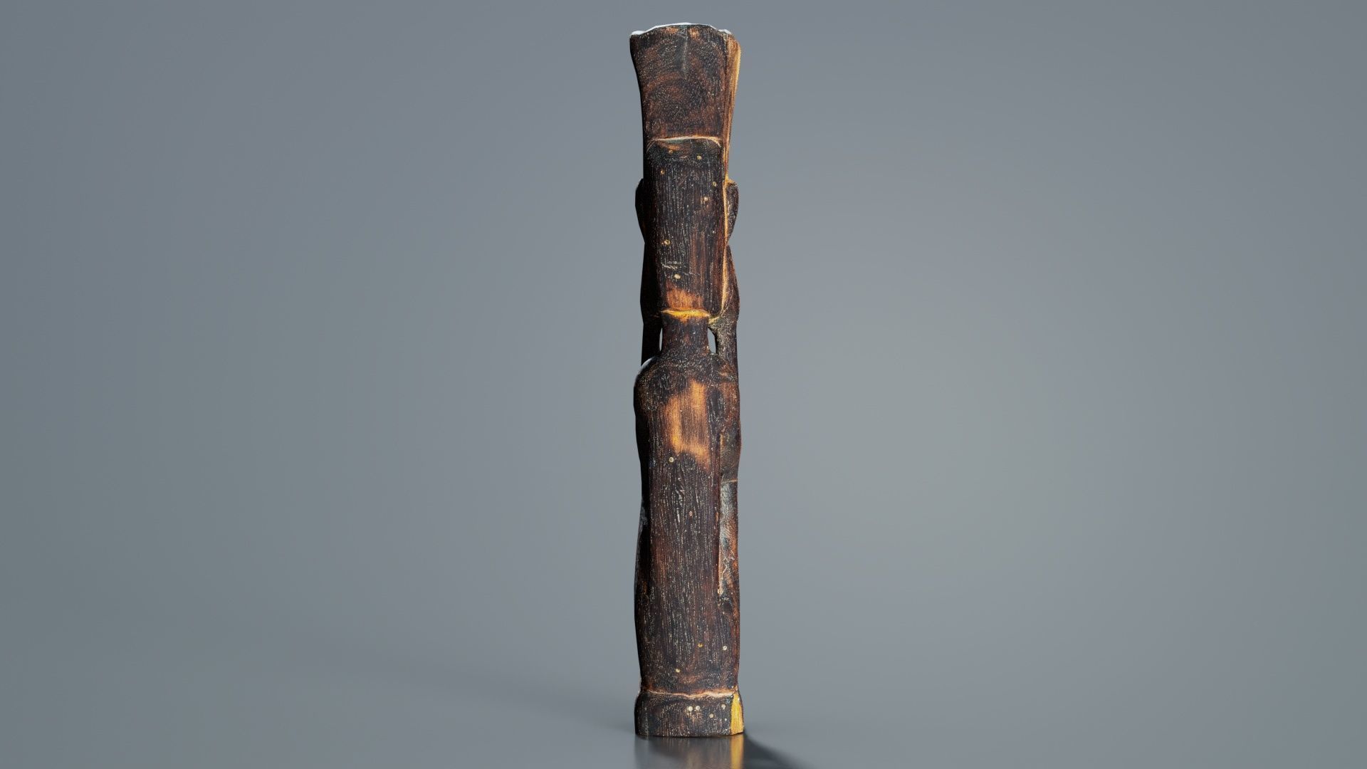 Hand Carved Wooden Statue Couple a1 Low-poly 3D model_3