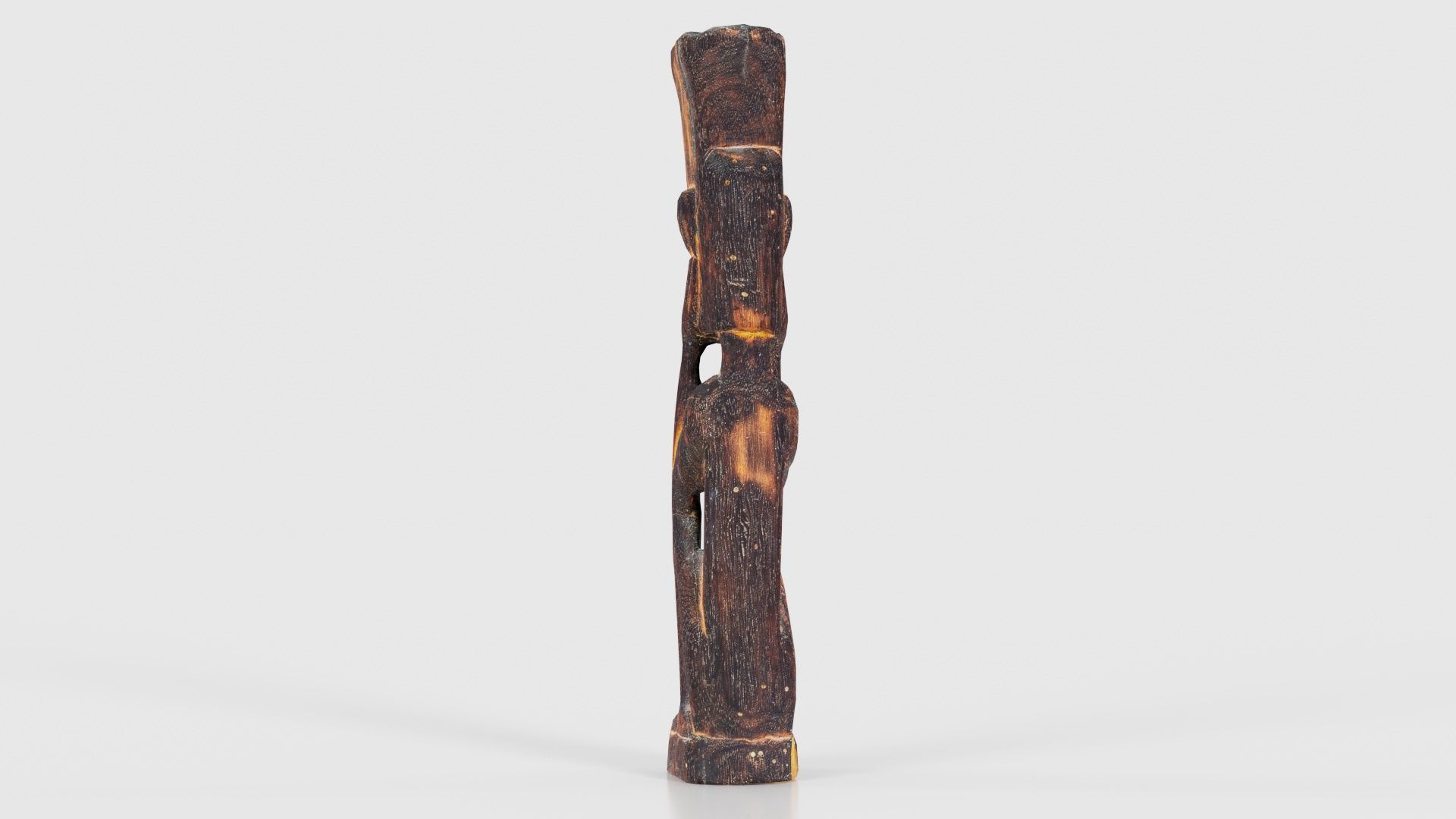 Hand Carved Wooden Statue Couple a1 Low-poly 3D model_23