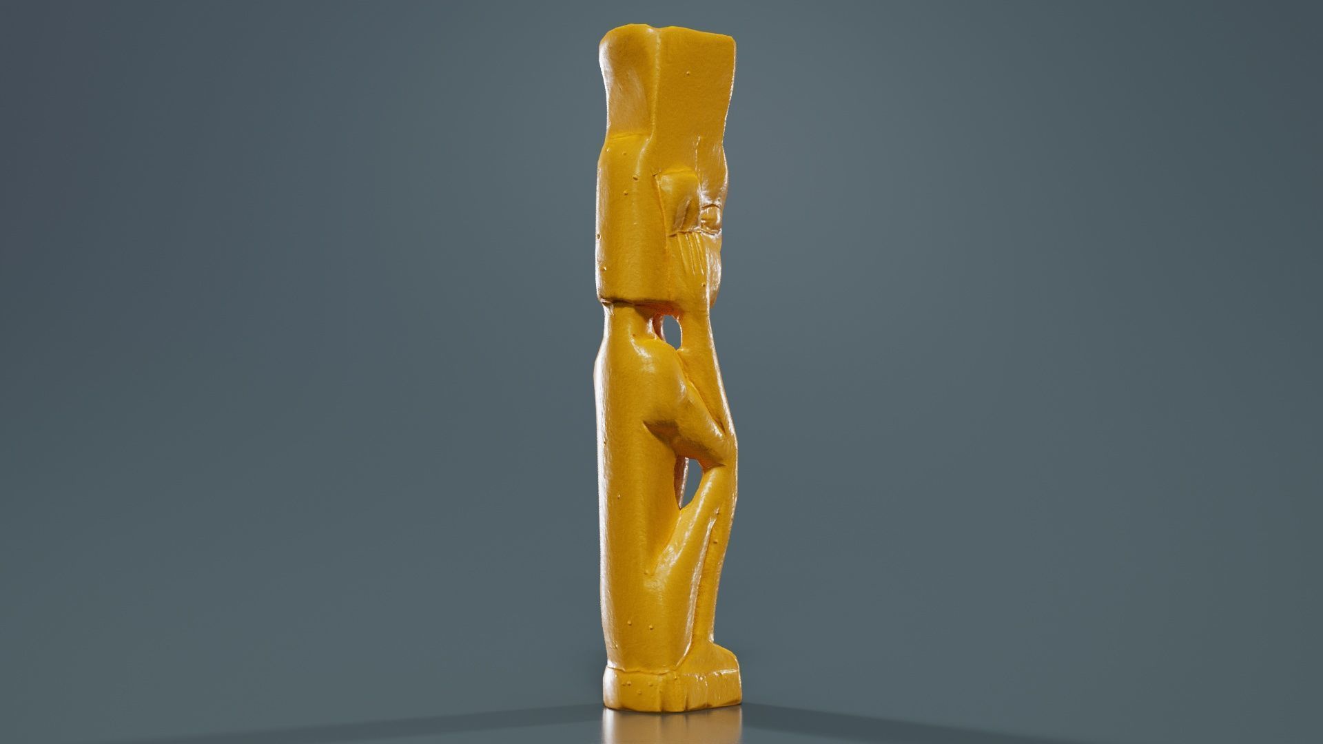 Hand Carved Wooden Statue Couple a1 Low-poly 3D model_13
