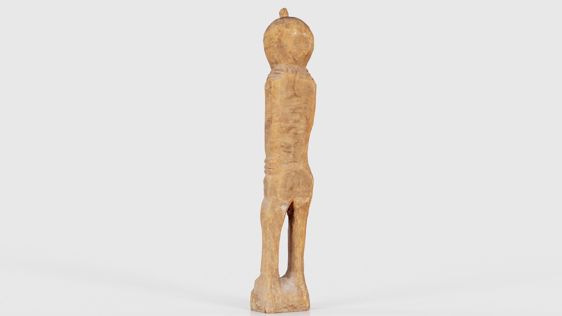 Hand Carved Wooden Statue Couple b1 Low-poly 3D model_23