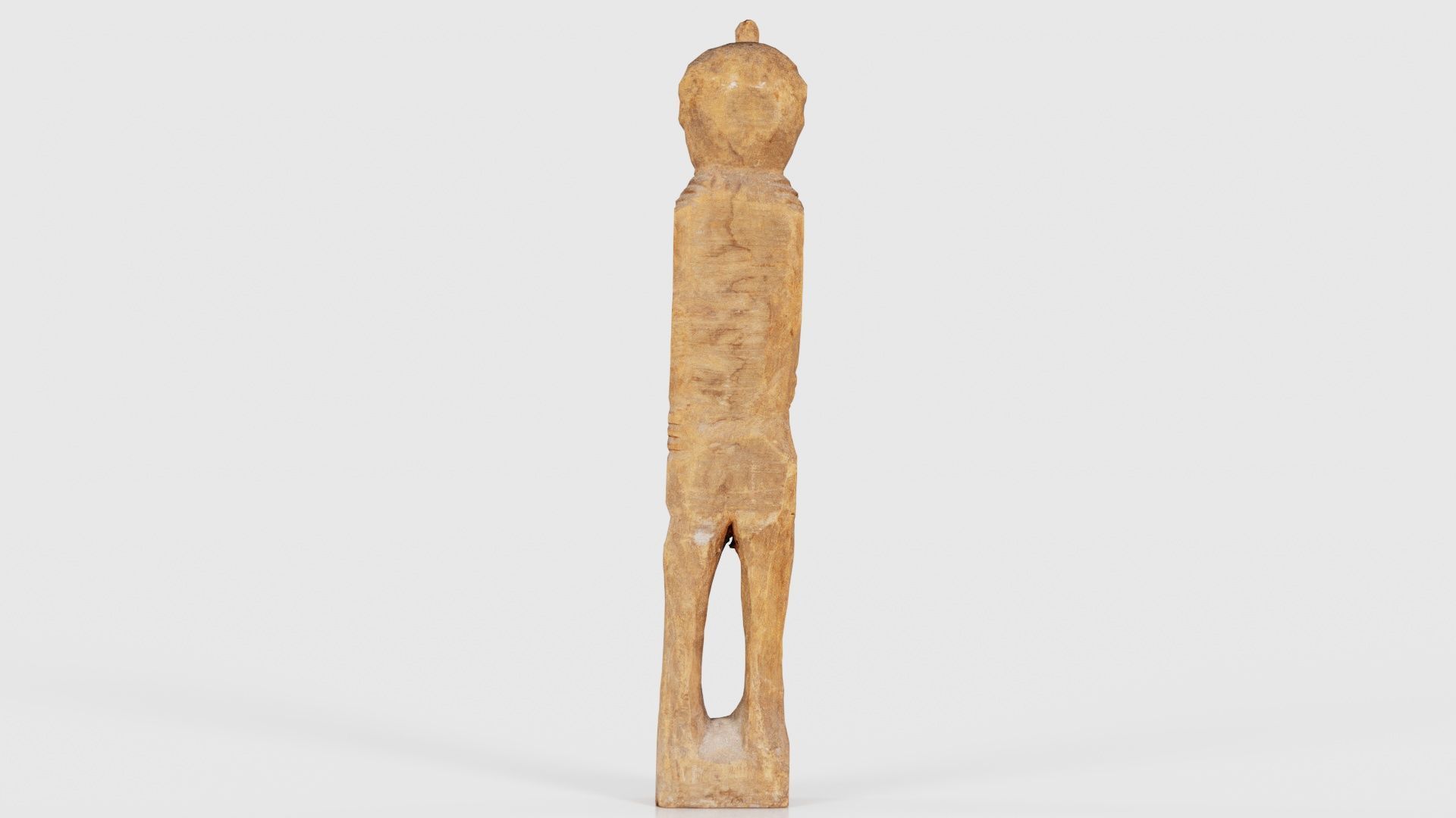 Hand Carved Wooden Statue Couple b1 Low-poly 3D model_22