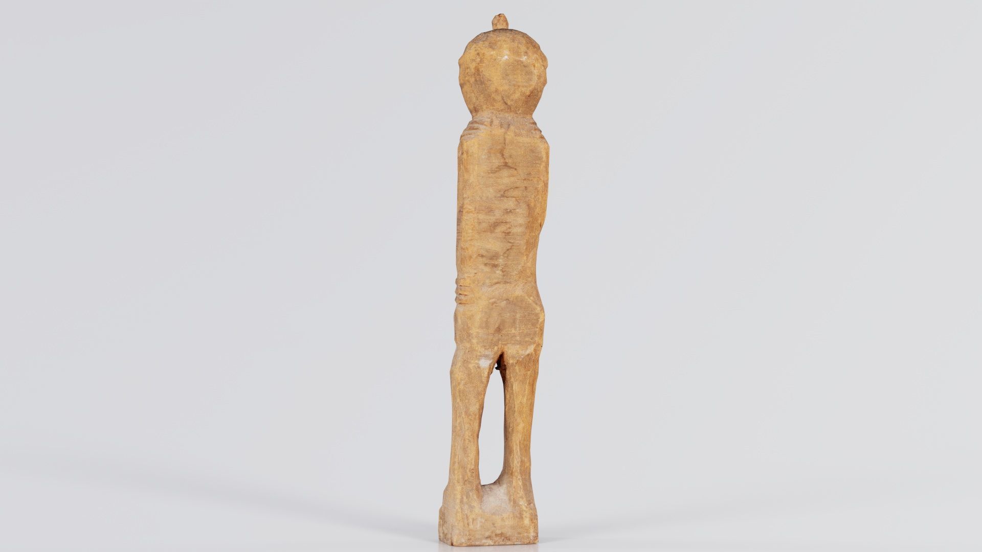 Hand Carved Wooden Statue Couple b1 Low-poly 3D model_4