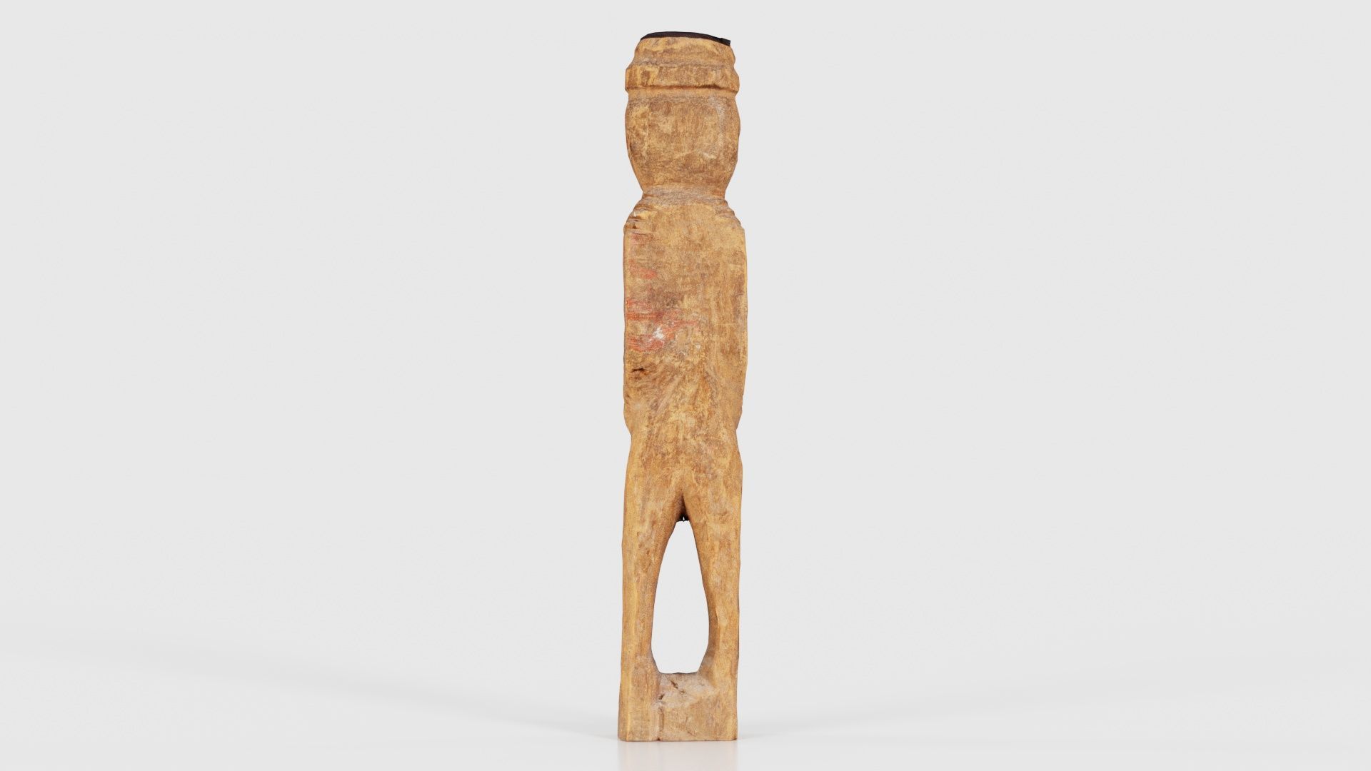 Hand Carved Wooden Statue Couple b2 Low-poly 3D model_22