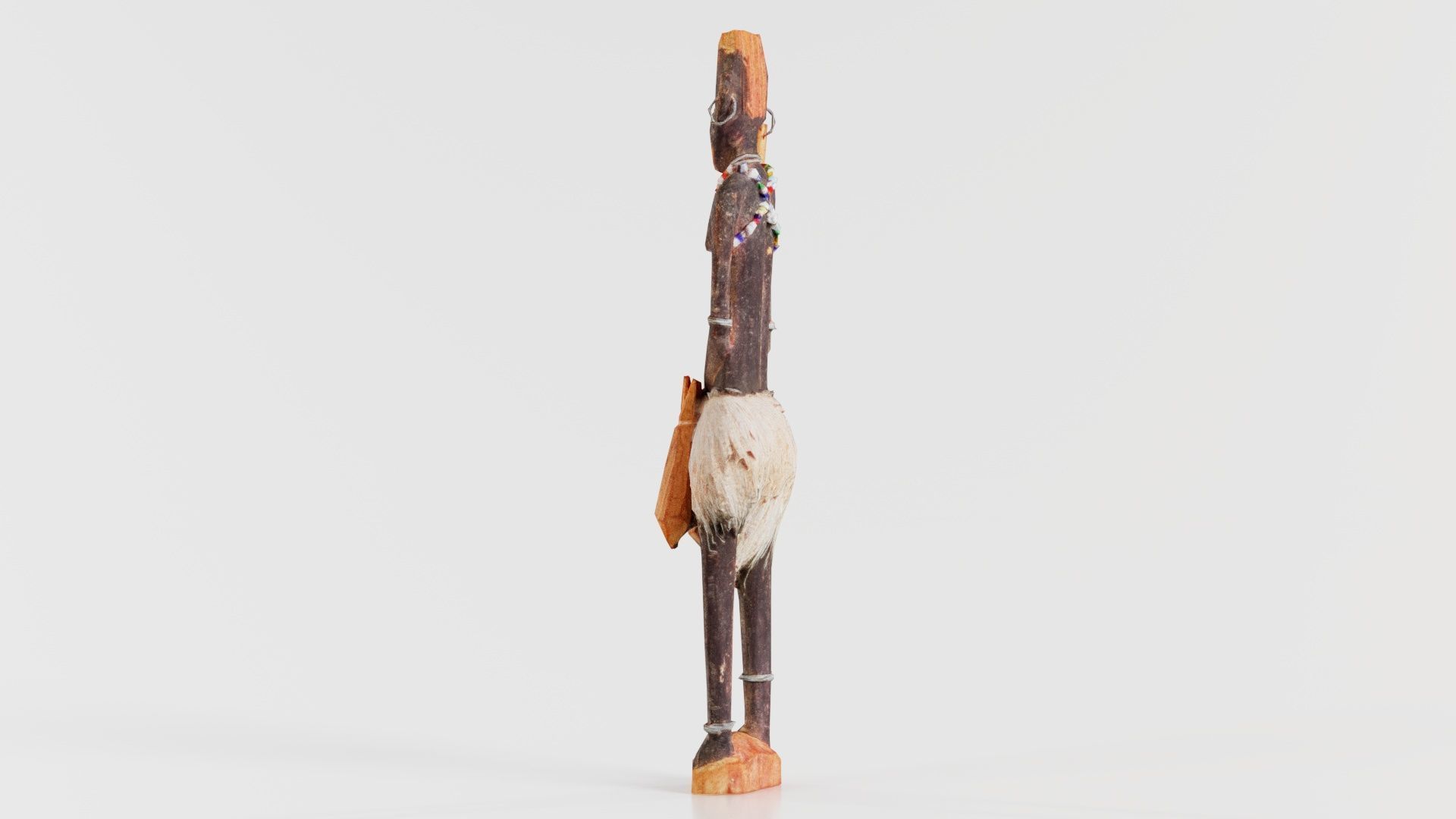 Hand Carved Wooden Statue Couple c1 Low-poly 3D model_4