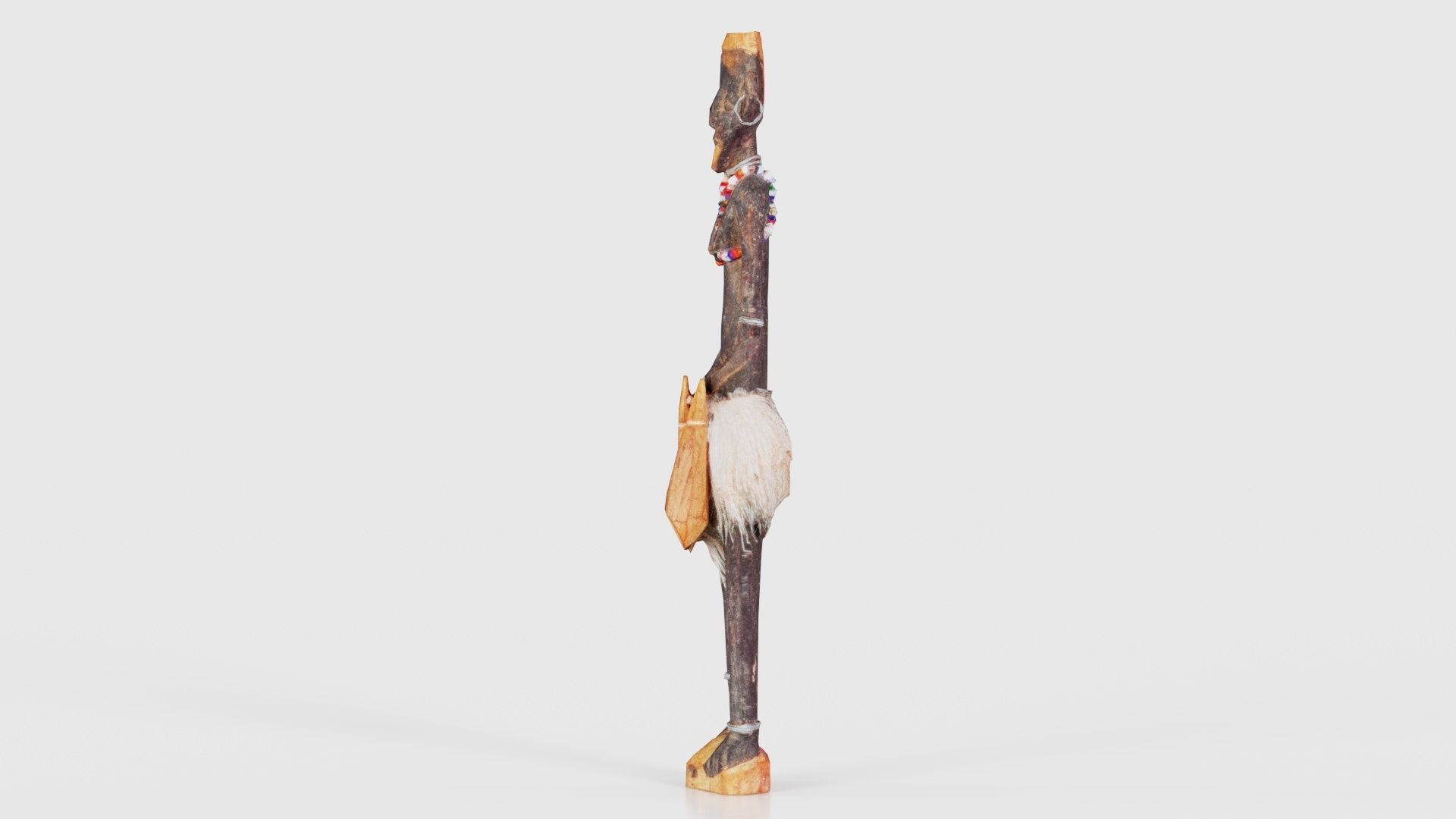 Hand Carved Wooden Statue Couple c1 Low-poly 3D model_25