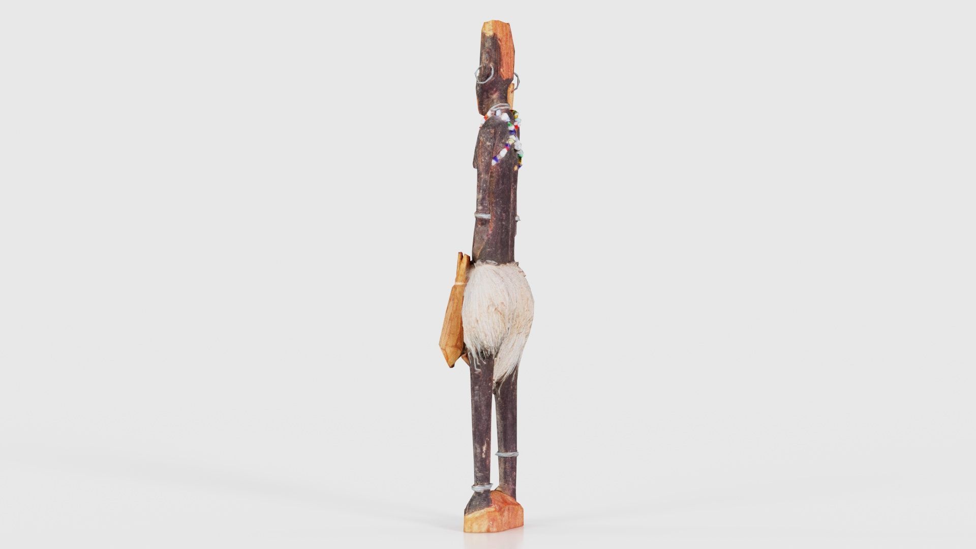 Hand Carved Wooden Statue Couple c1 Low-poly 3D model_24