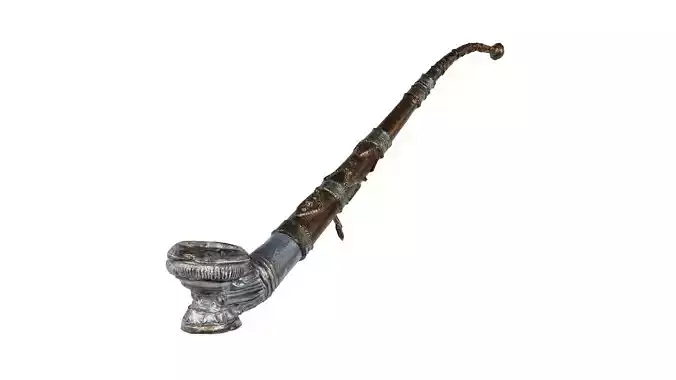 Long Smoking Pipe Low-poly 3D model