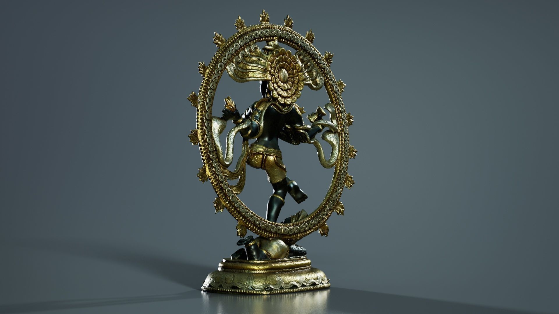 Nataraj Statue Low-poly 3D model_7