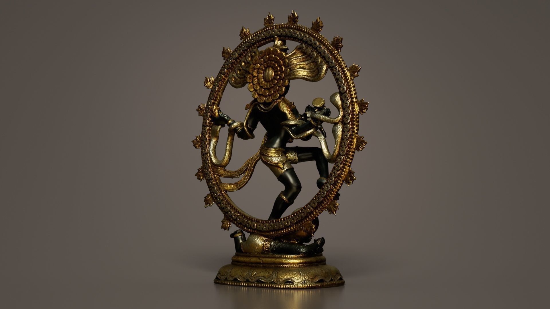 Nataraj Statue Low-poly 3D model_1