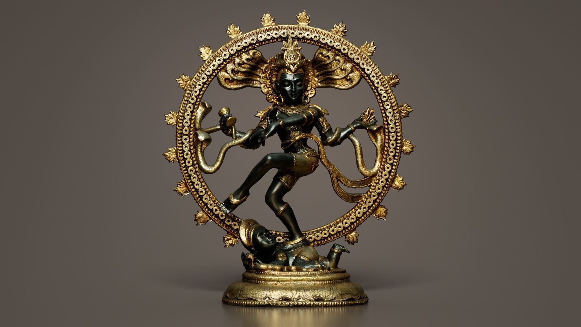 Nataraj Statue Low-poly 3D model_2