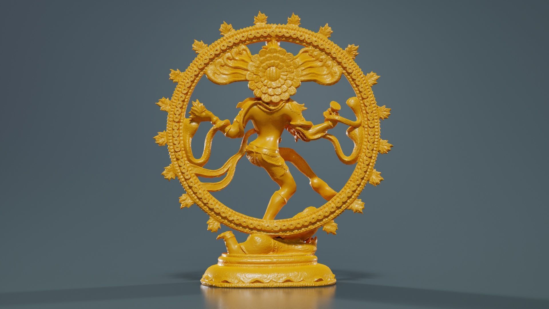 Nataraj Statue Low-poly 3D model_13