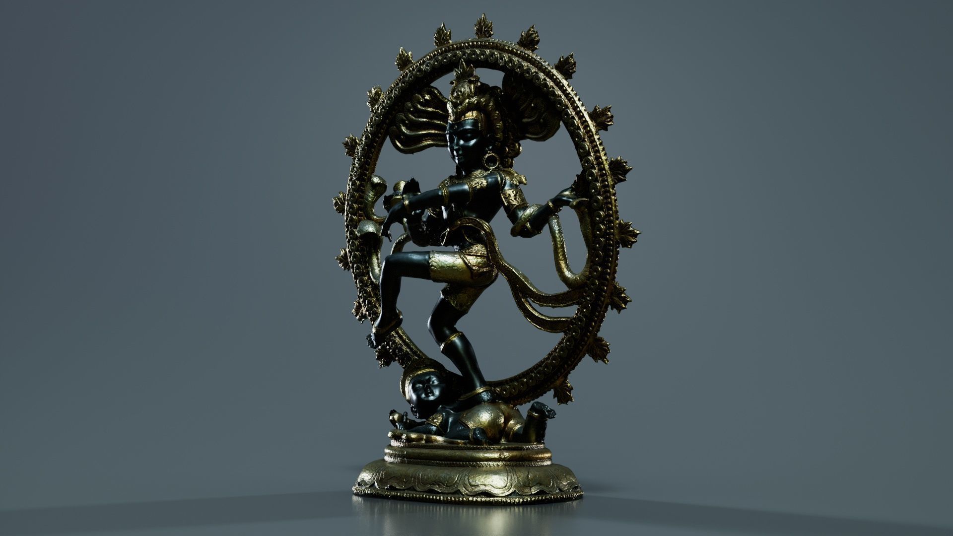 Nataraj Statue Low-poly 3D model_6