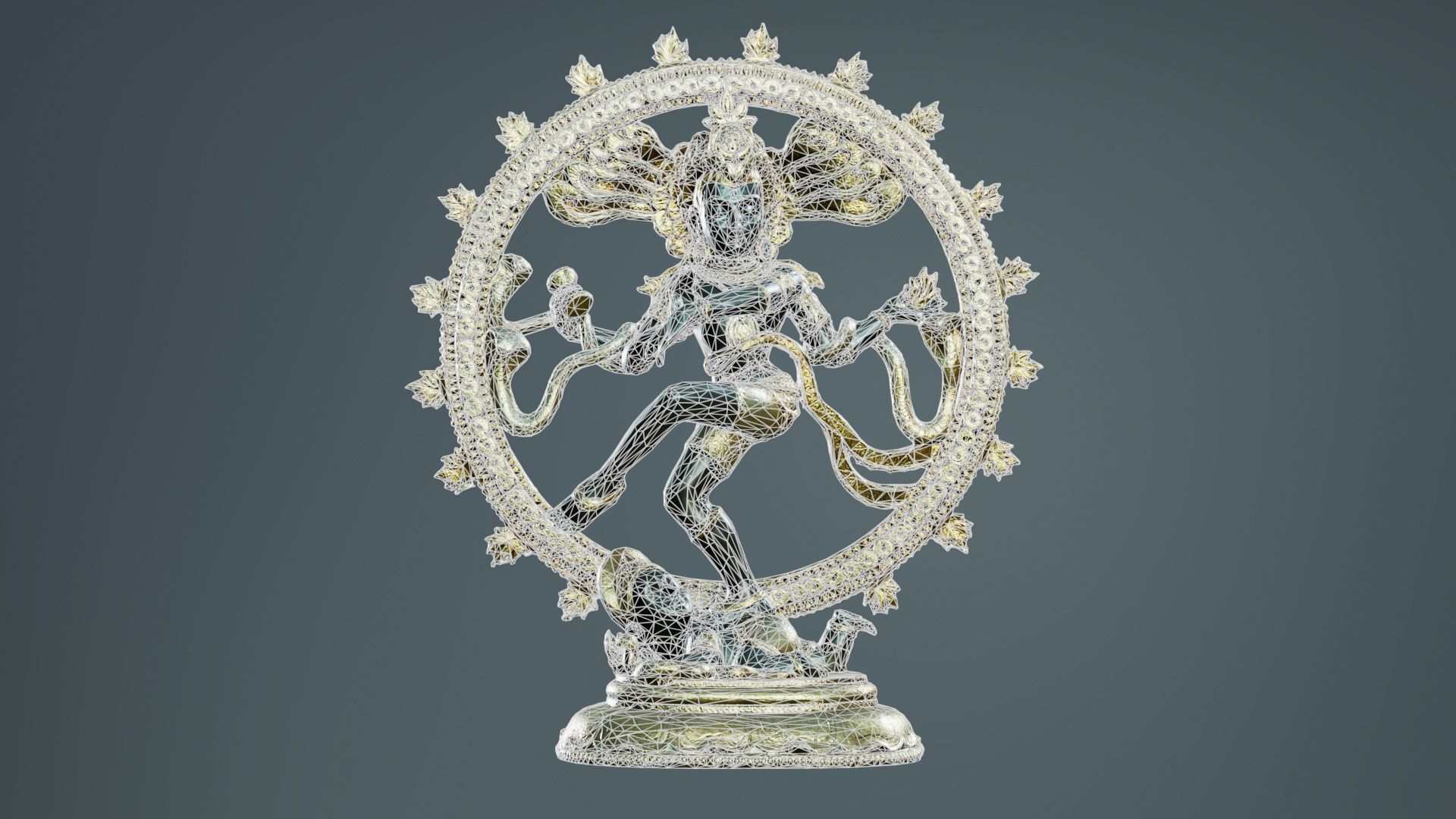 Nataraj Statue Low-poly 3D model_9