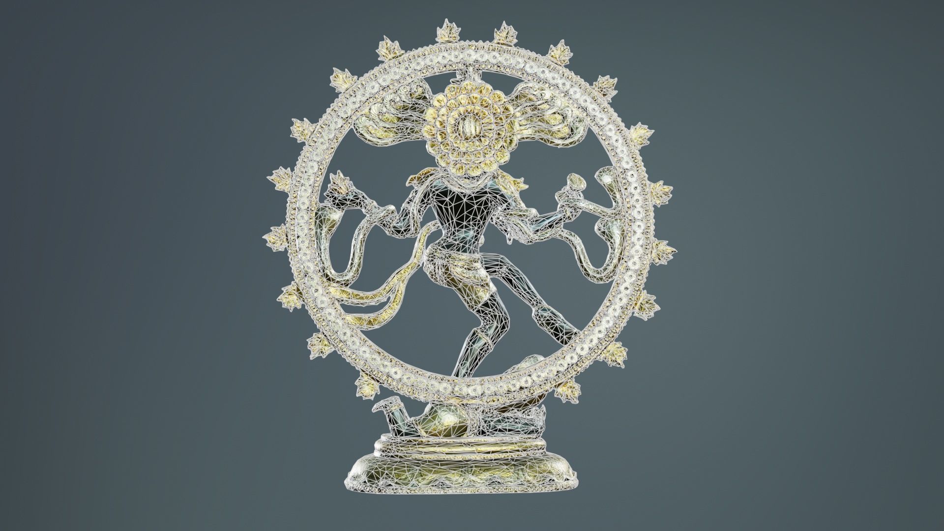 Nataraj Statue Low-poly 3D model_10