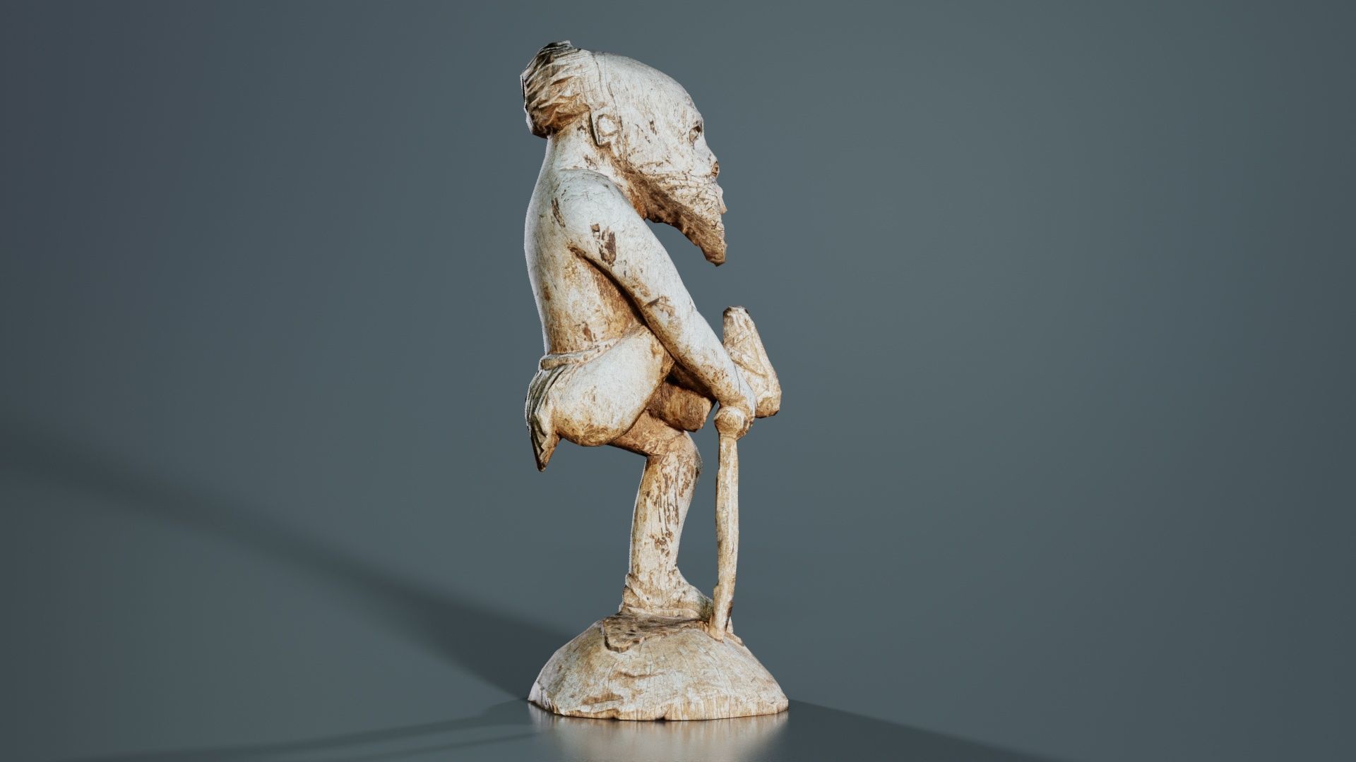 One Legged Man Low-poly 3D model_4