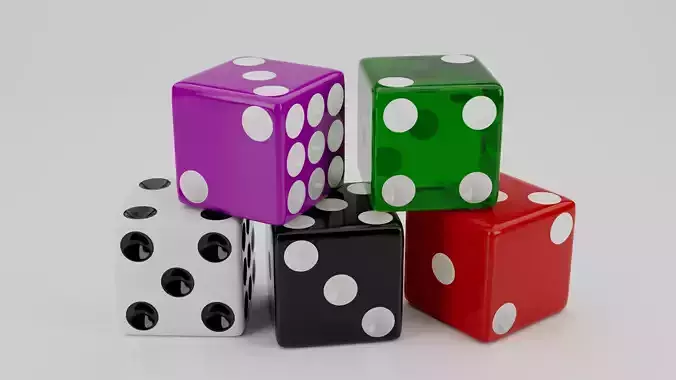Realistic Dice Low-poly 3D model