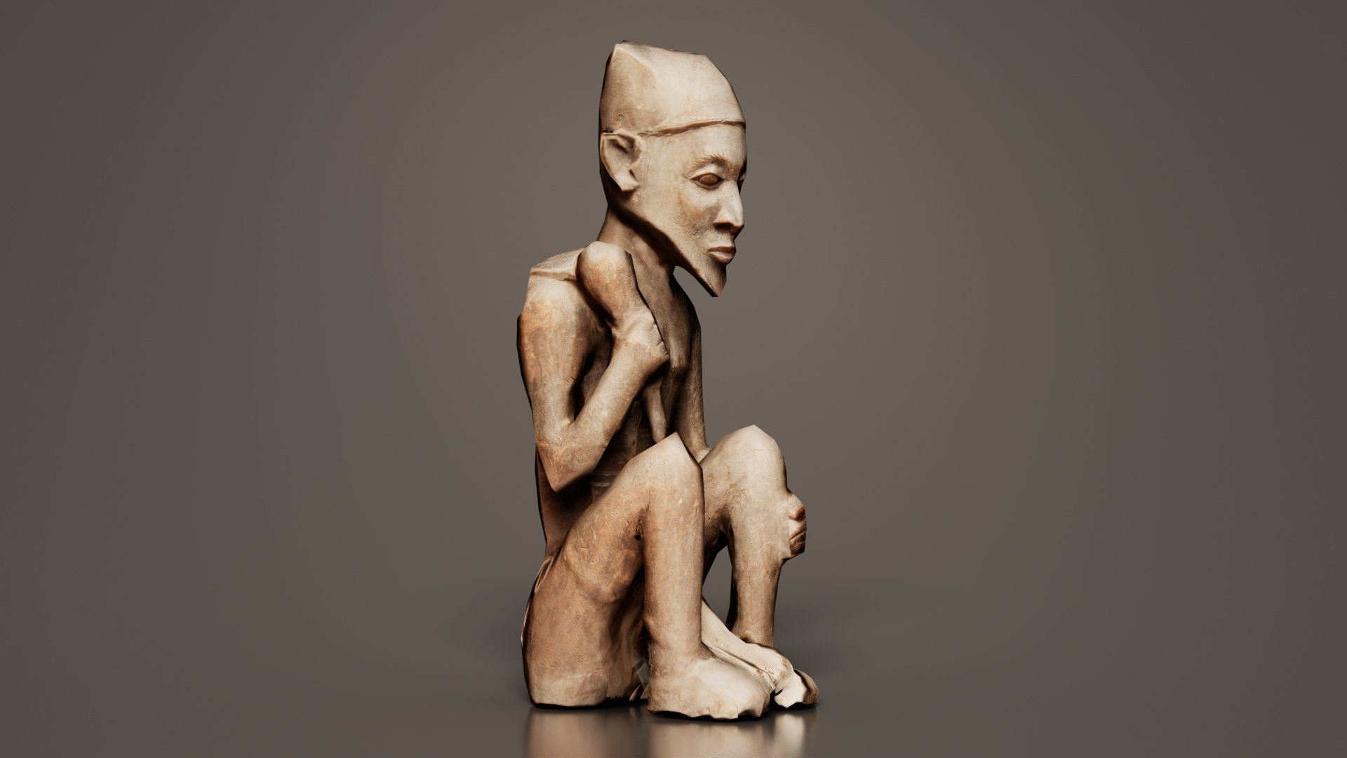 Smoking Man Low-poly 3D model_1