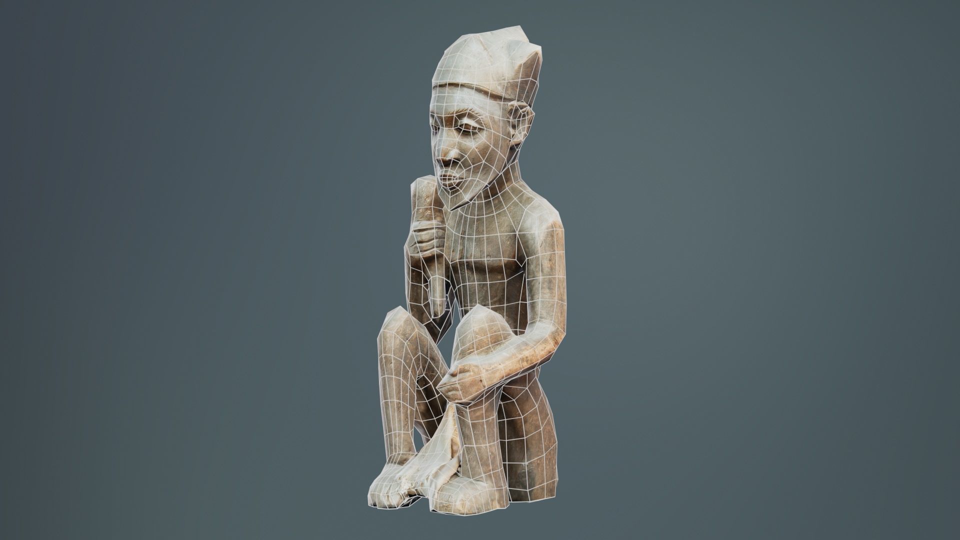 Smoking Man Low-poly 3D model_9