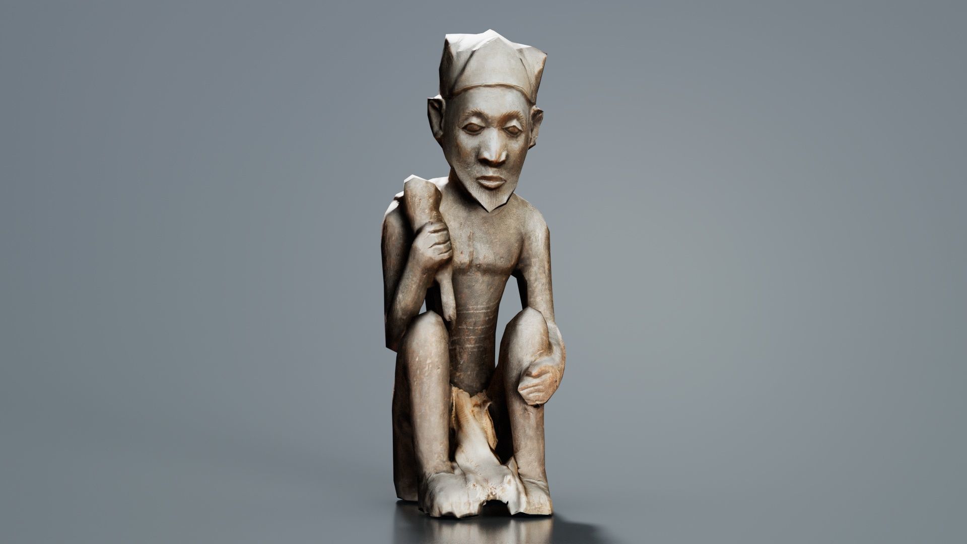 Smoking Man Low-poly 3D model_7