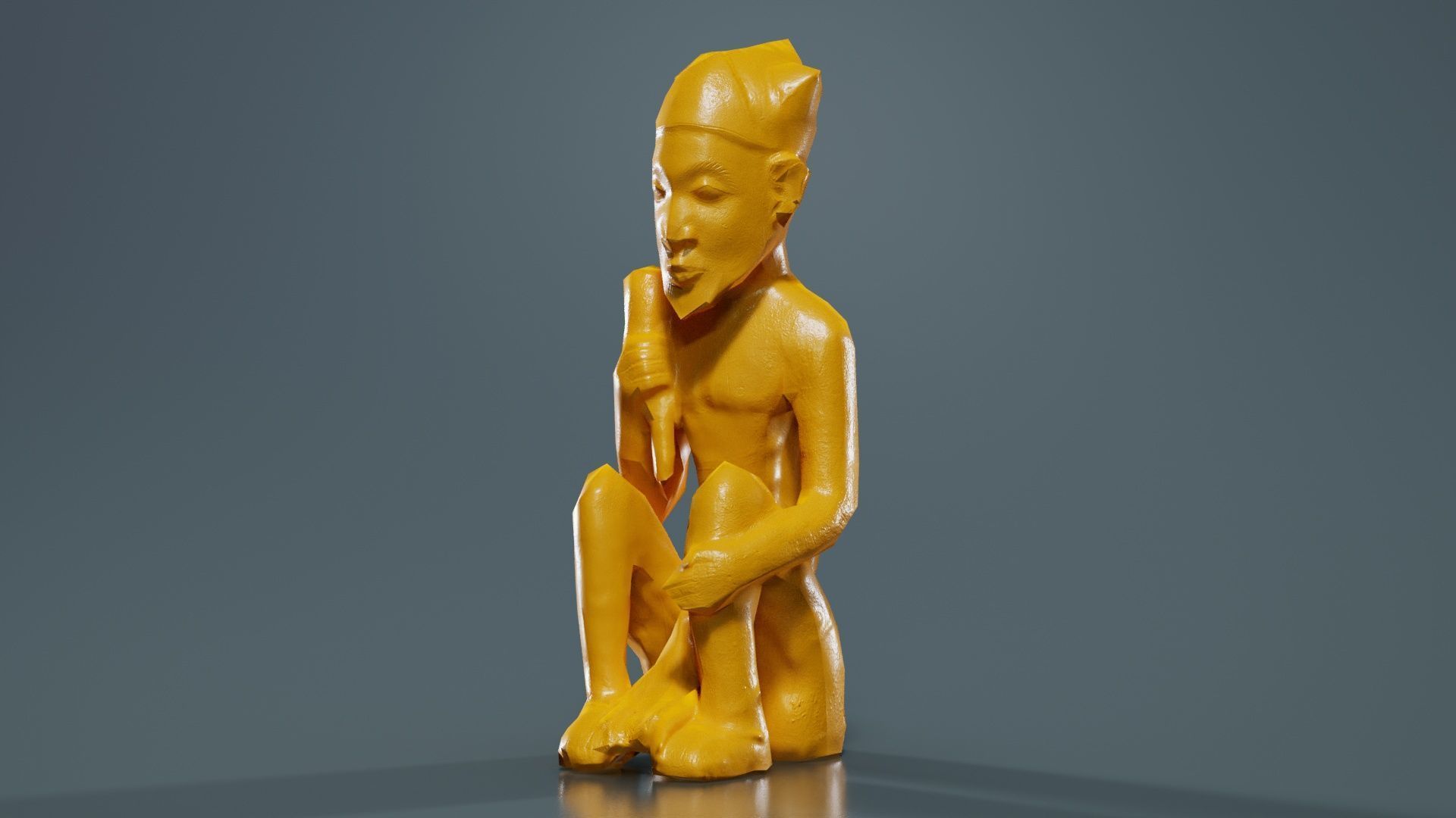 Smoking Man Low-poly 3D model_12