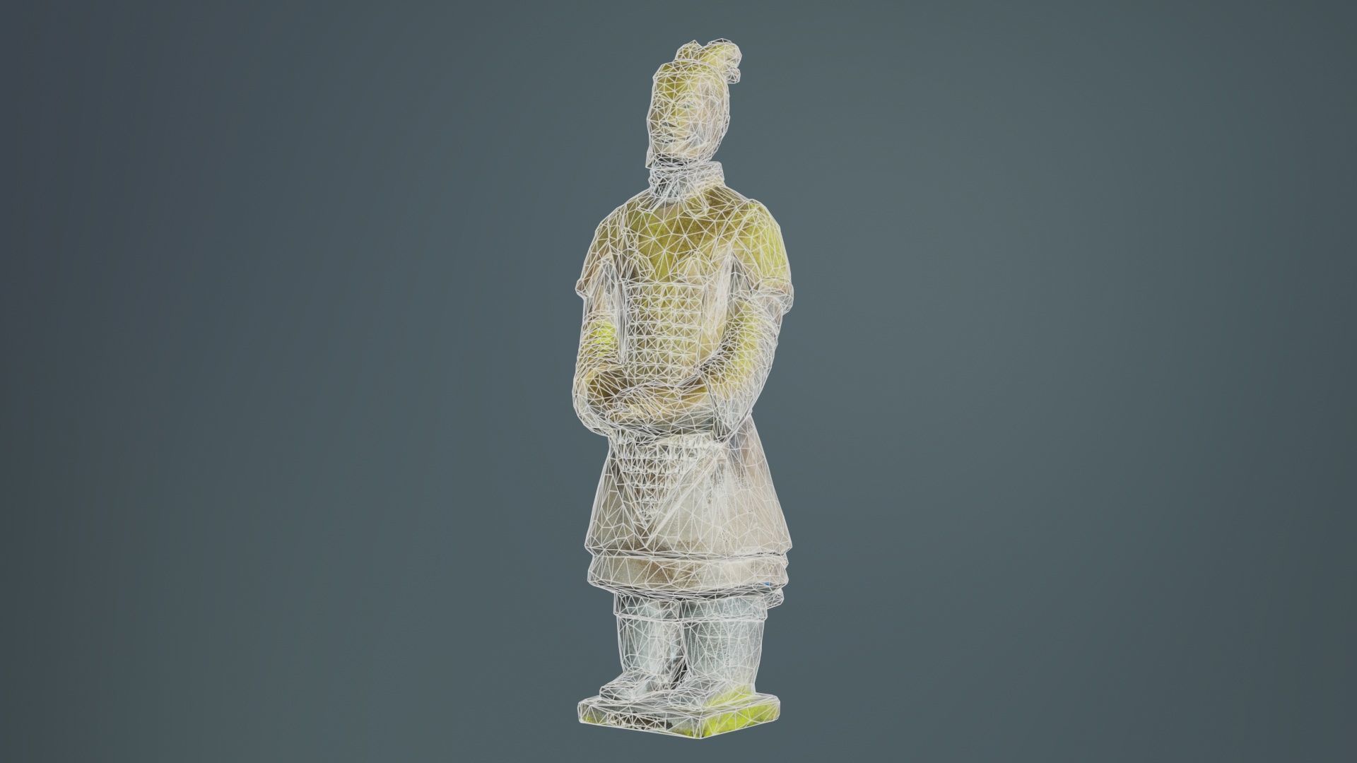 Terracotta Warrior Weathered Low-poly 3D model_9